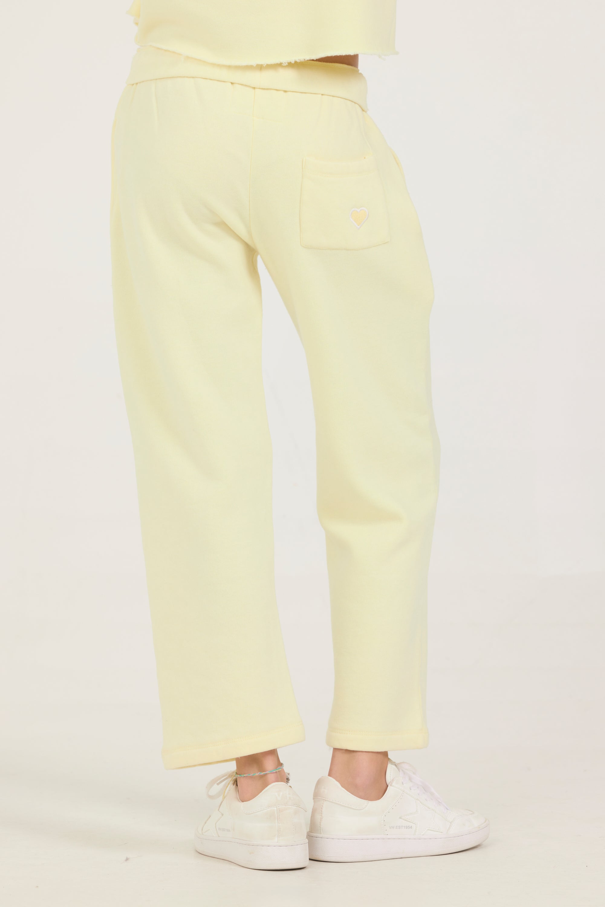 Kids Burnout Wide Leg Heart Back Pocket Pants