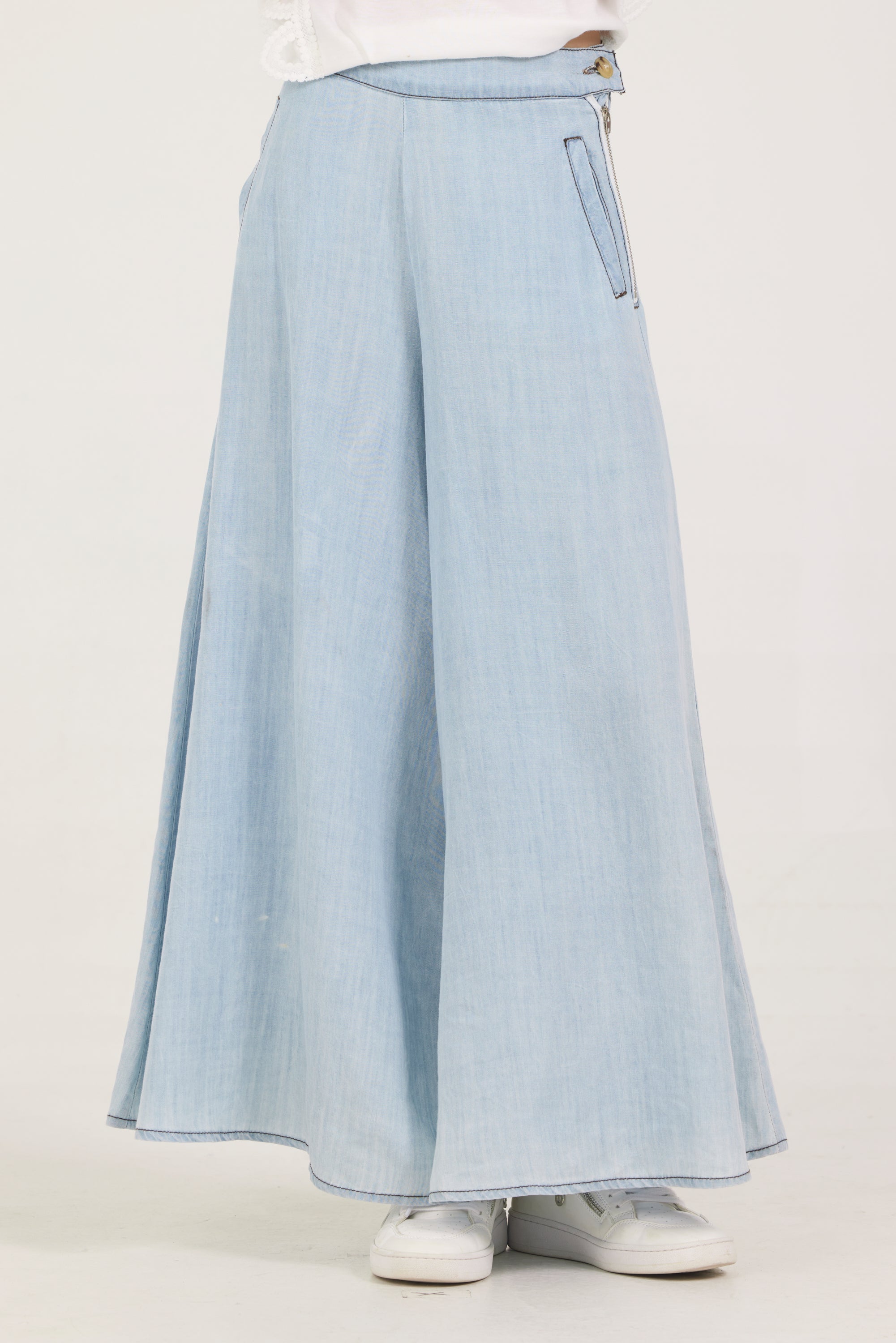 Kids Chambray Wide Leg Pant