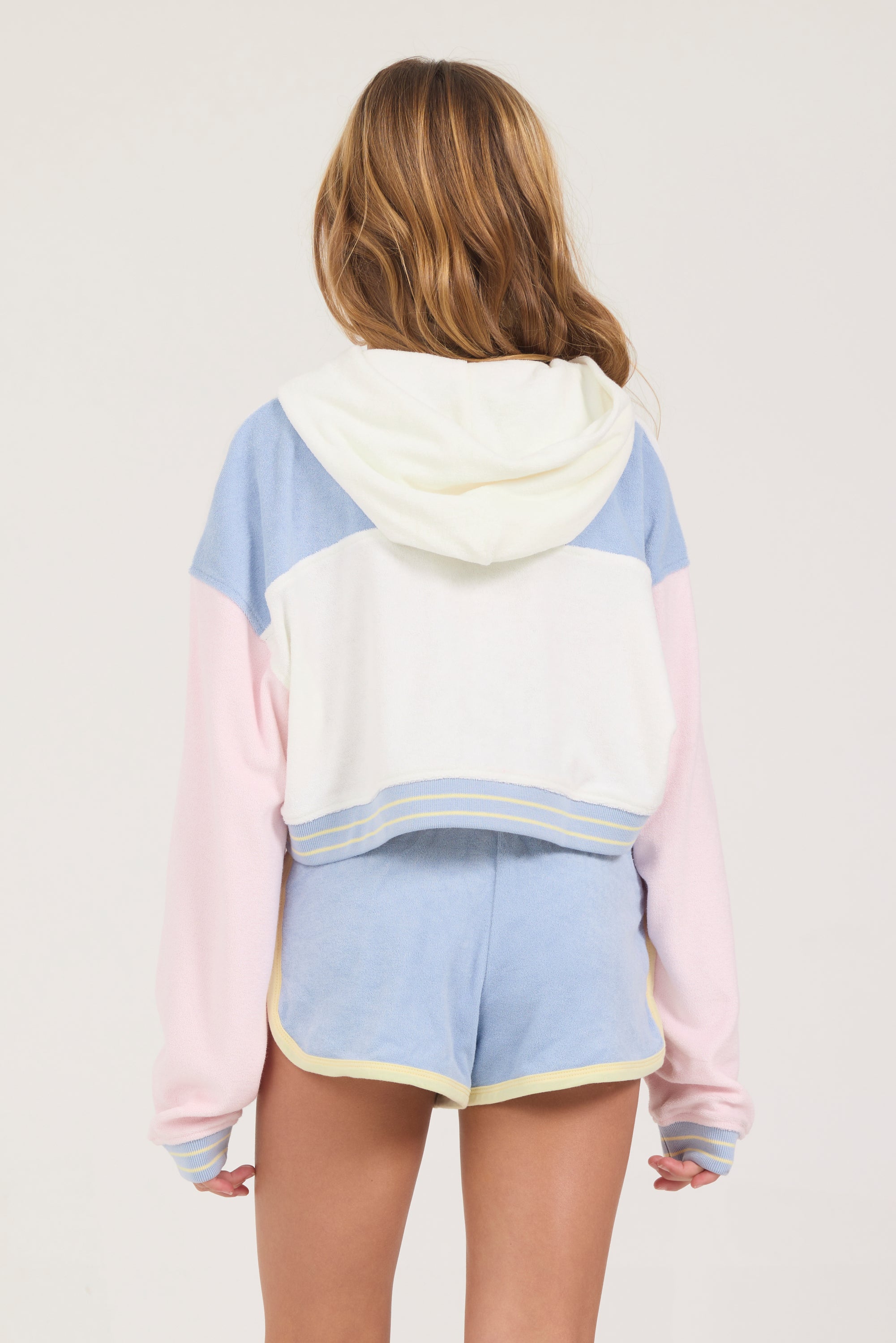Kids Blue Terry Cloth Patch Short