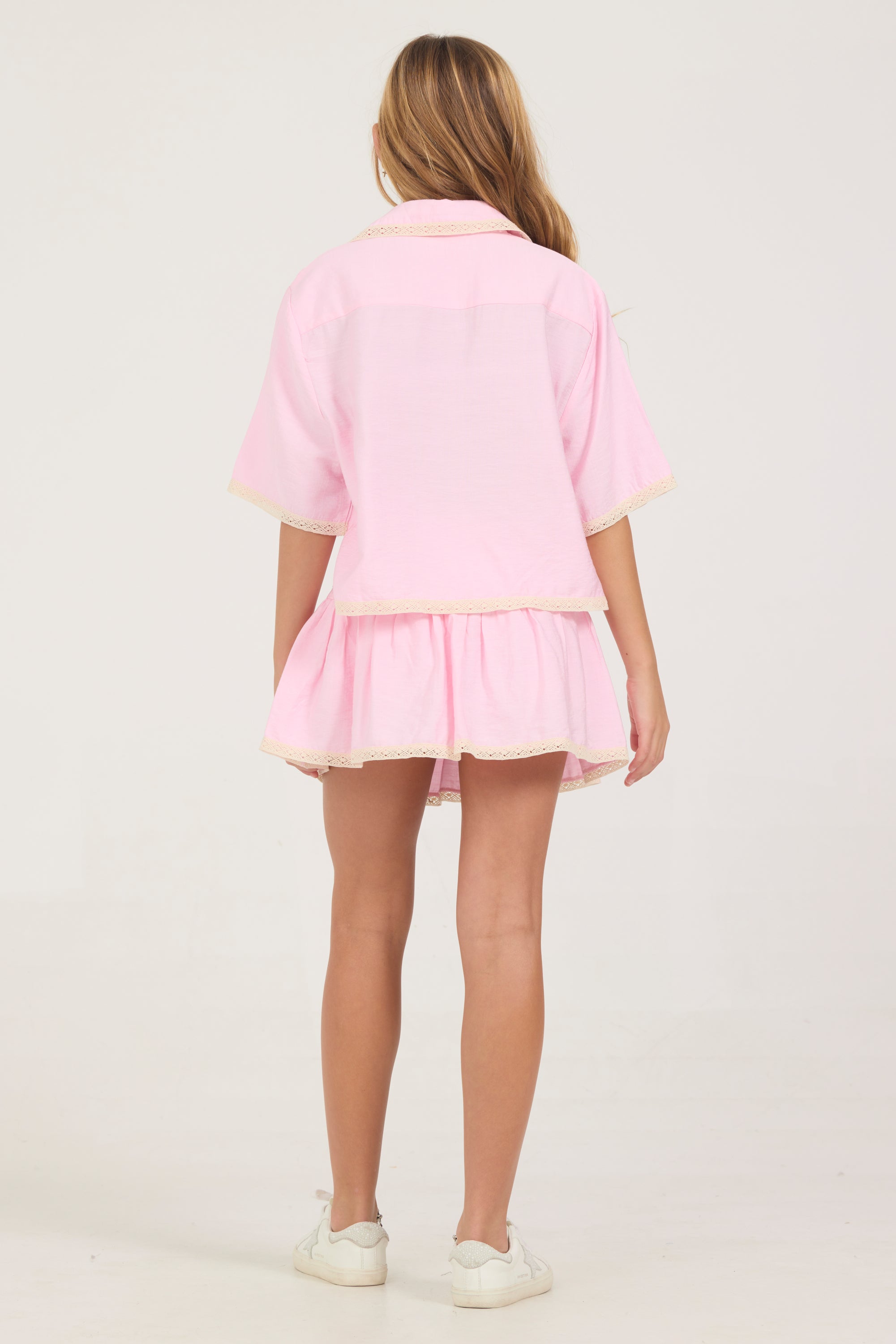 Kids Cherry Blossom Button-Up Top
