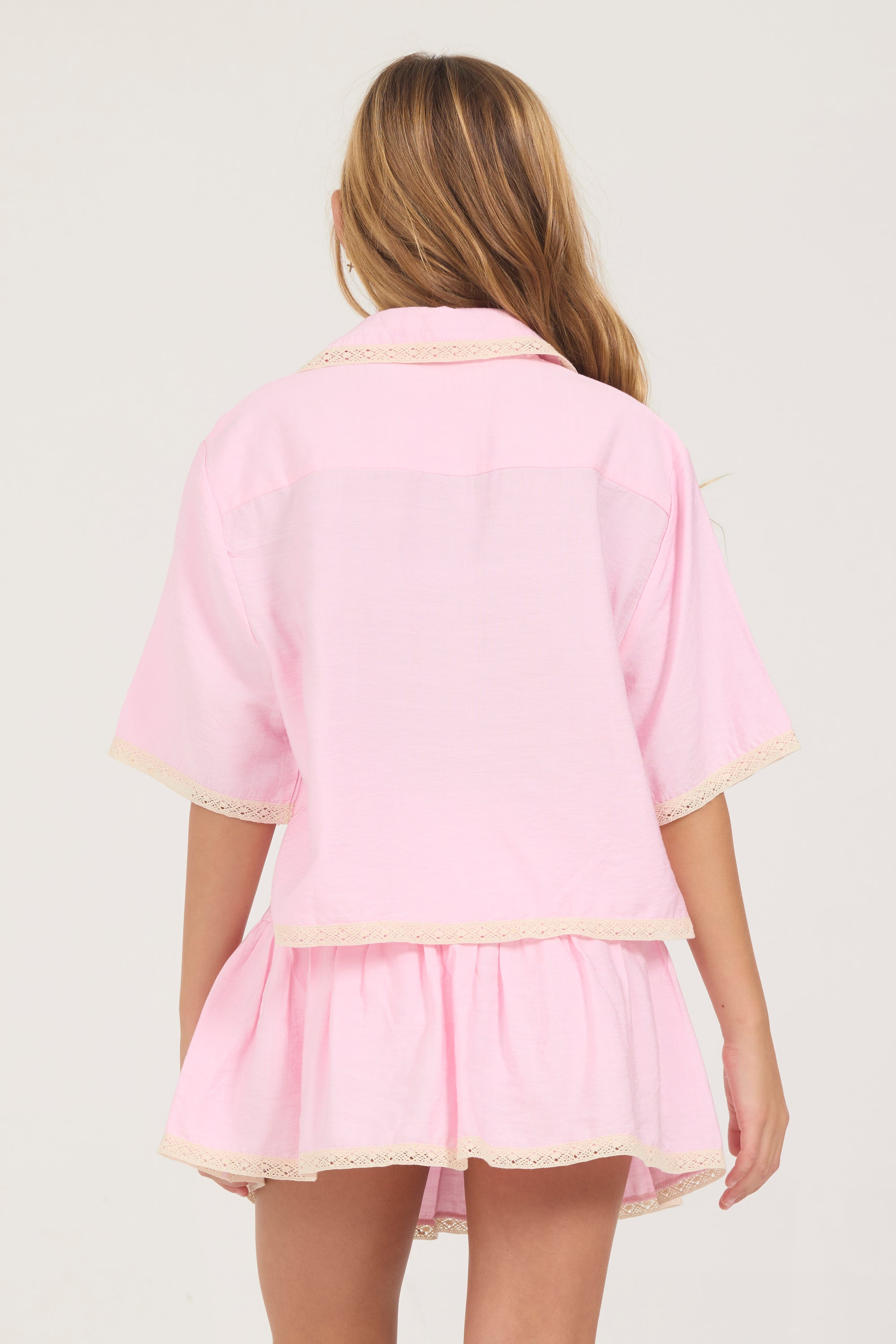 Kids Cherry Blossom Button-Up Top