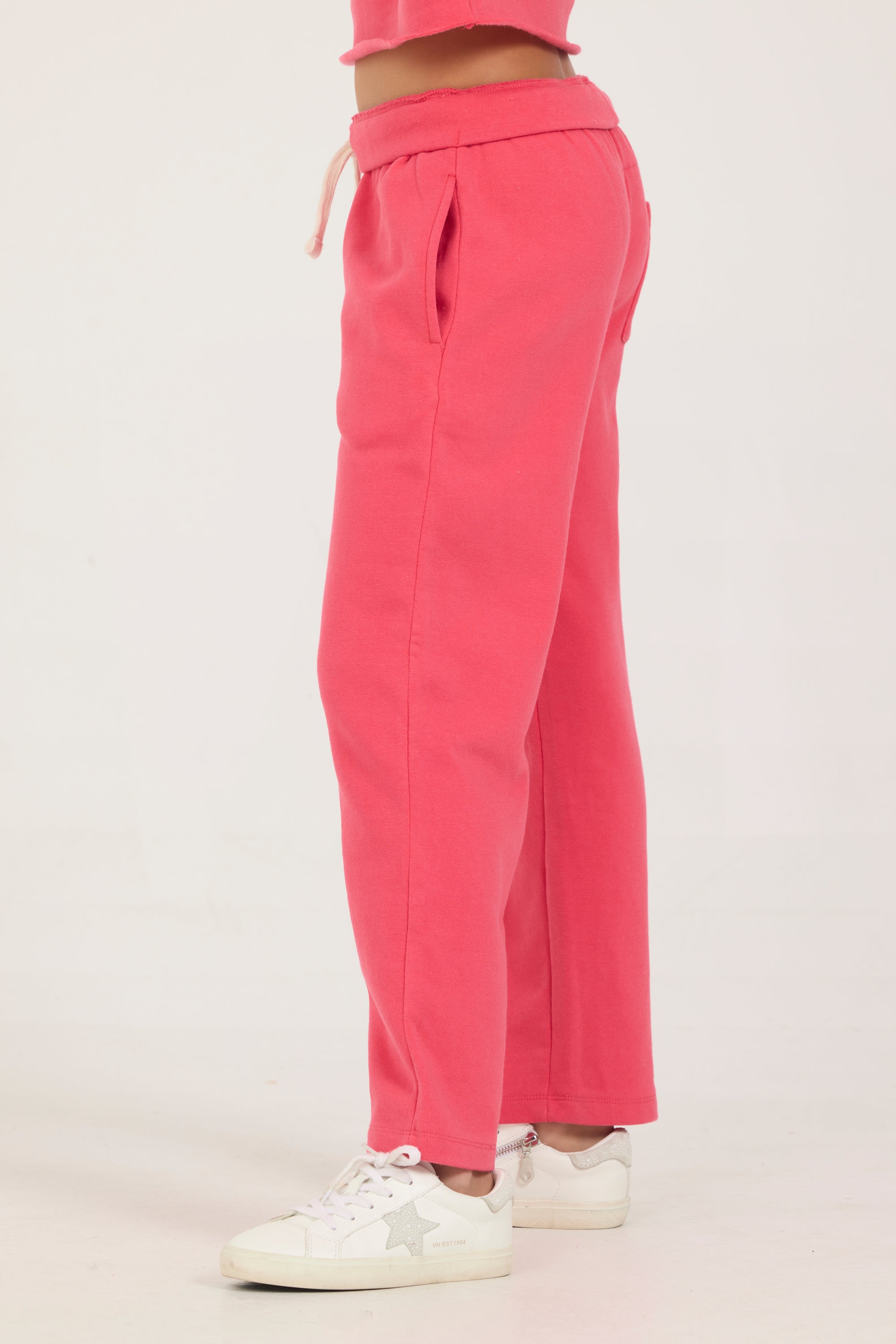 Kids Burnout Wide Leg Heart Back Pocket Pants