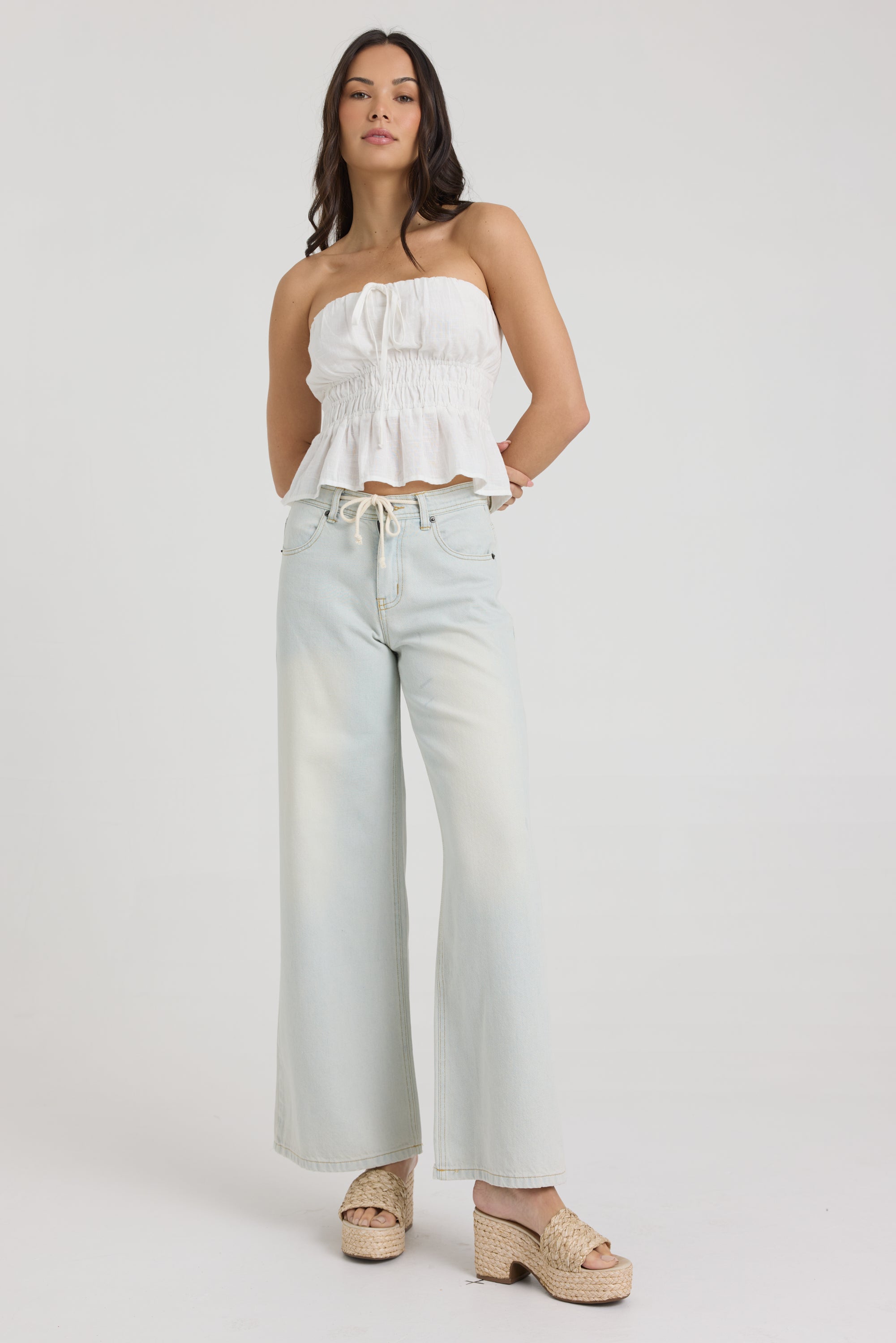 Linen Blend Halter Top