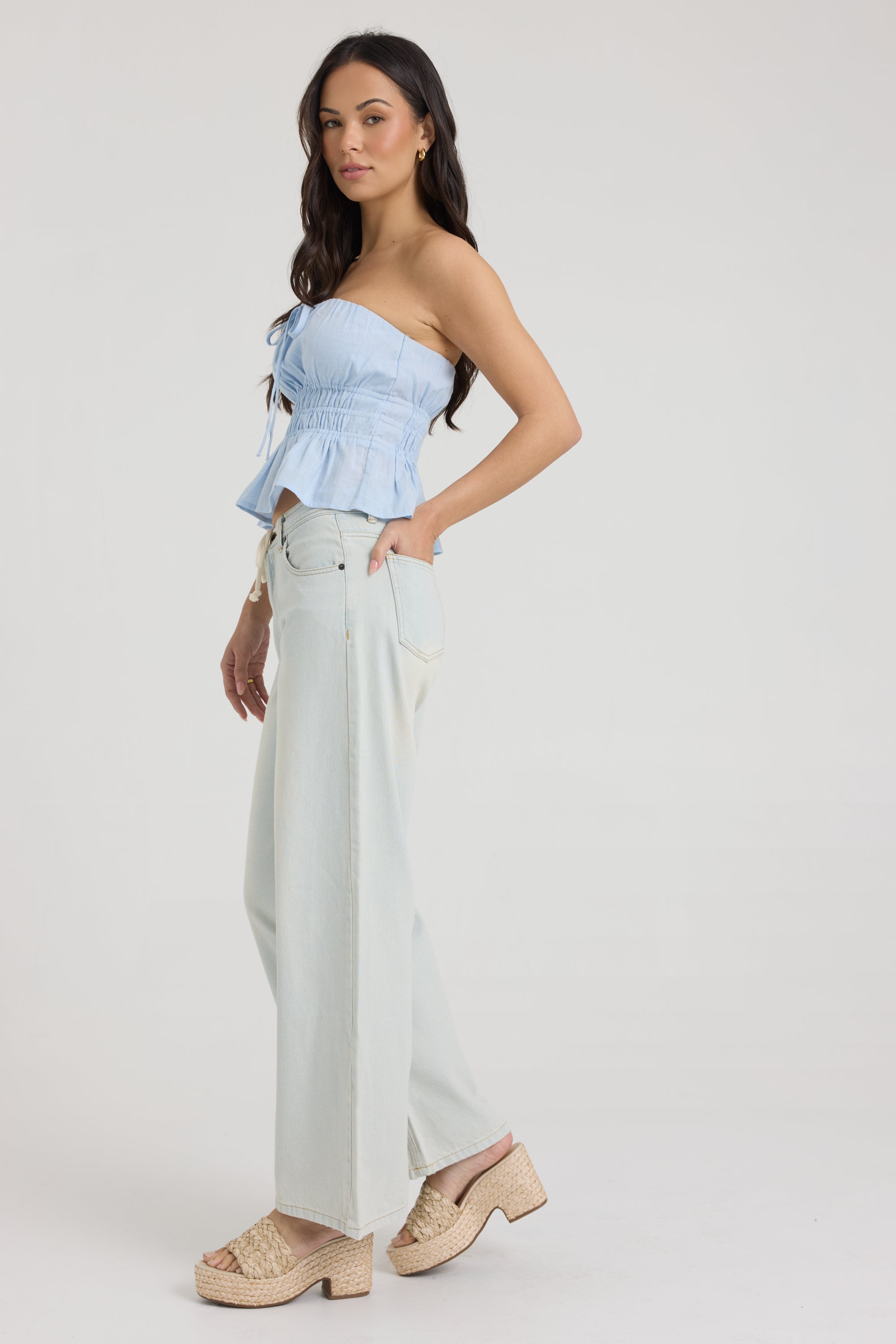 Linen Blend Halter Top