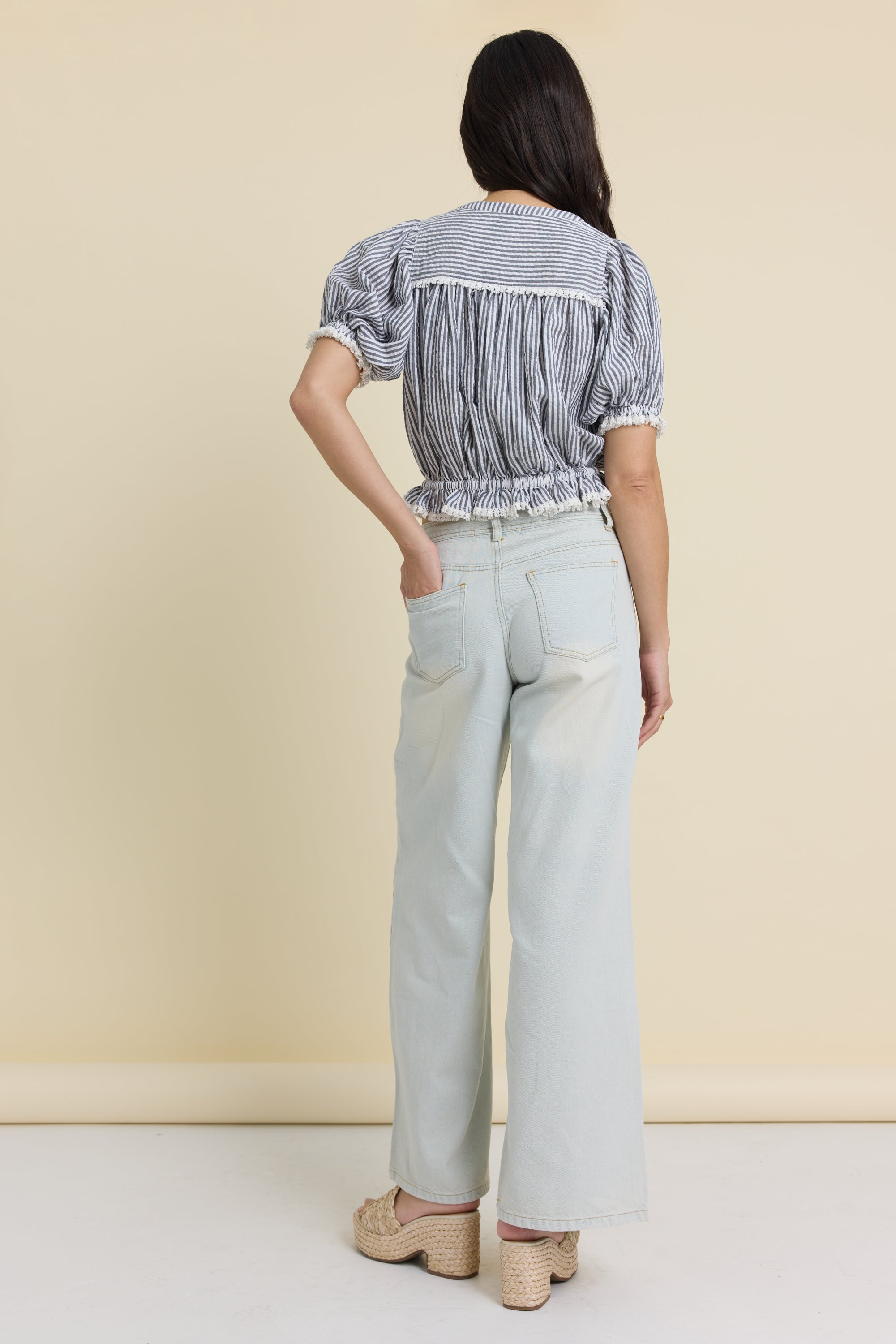 Puff Sleeve Woven Top