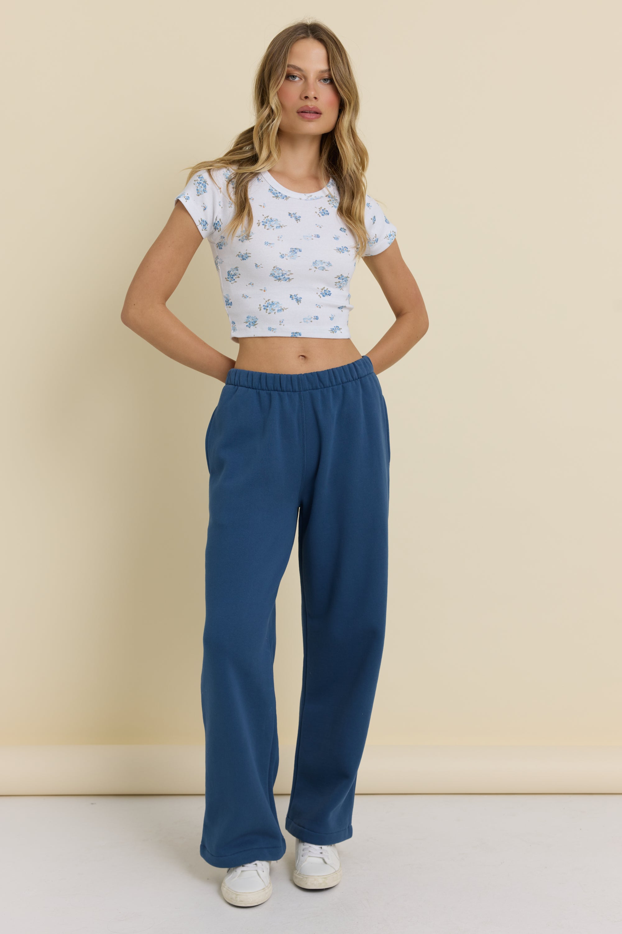Ditsy Print Ribbed Baby Tee