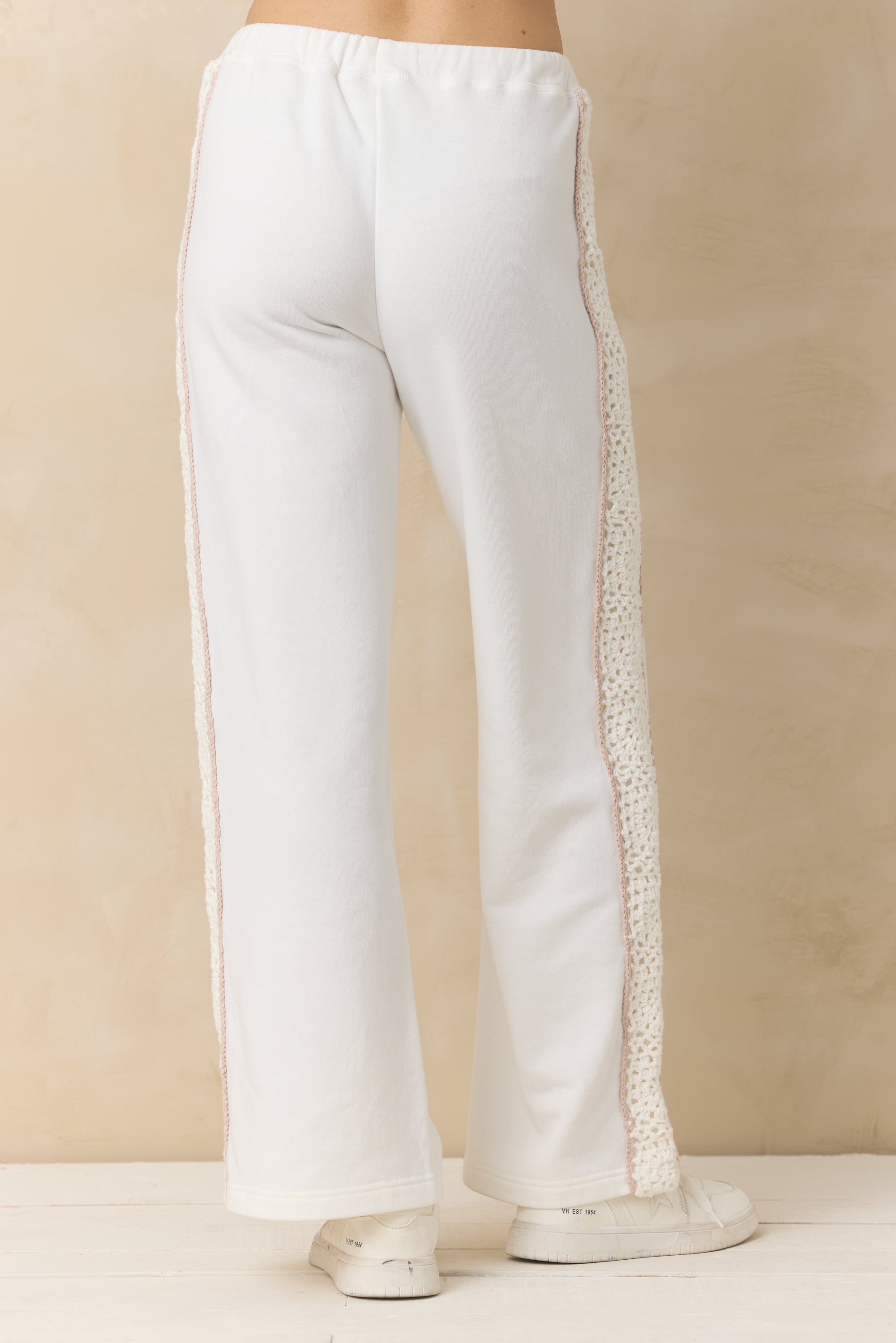 French Terry Pant with Square Crochet Insert