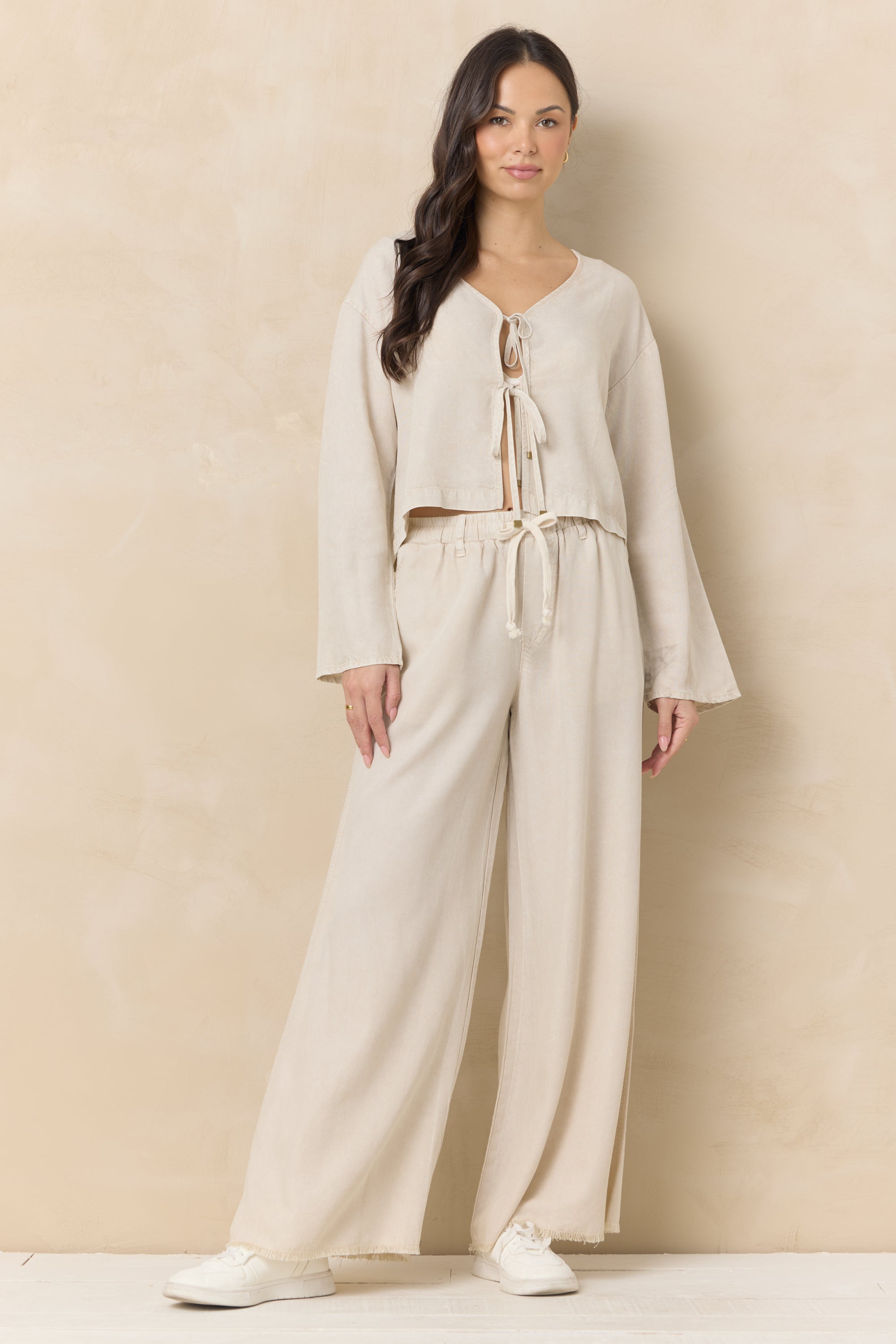 Soft Tan Wide Leg Pant