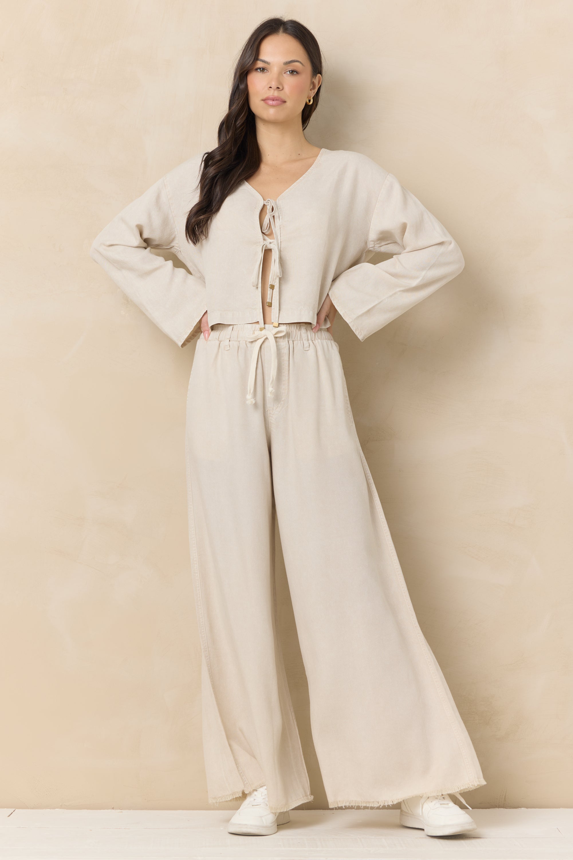 Soft Tan Wide Leg Pant