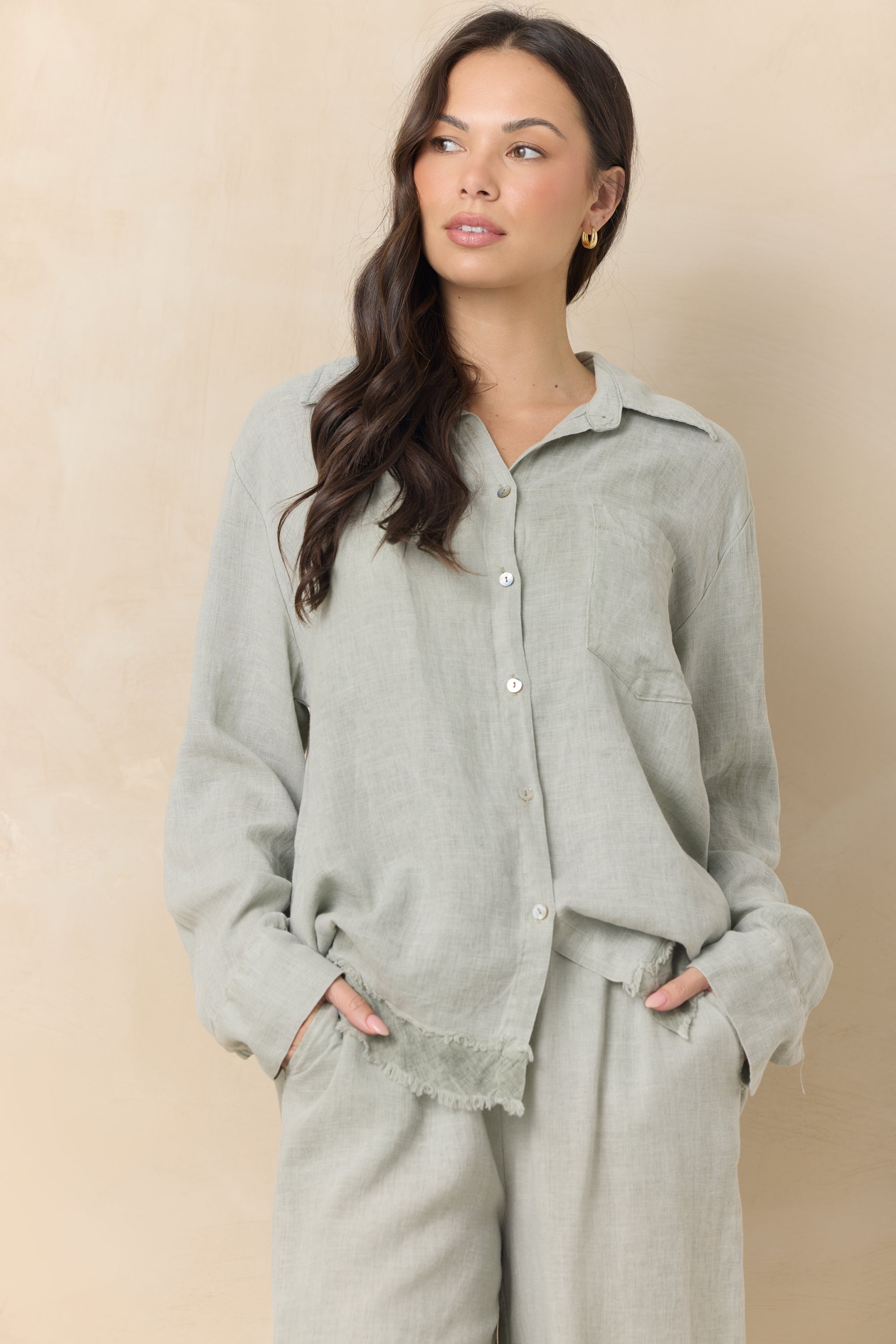 Drapey Linen Button Down
