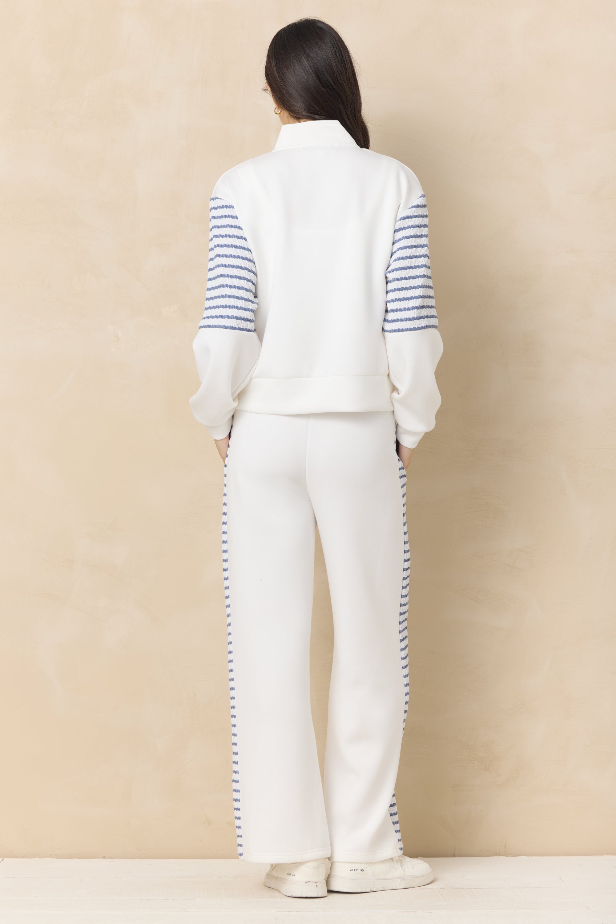Wide Leg Pant with Striped Side