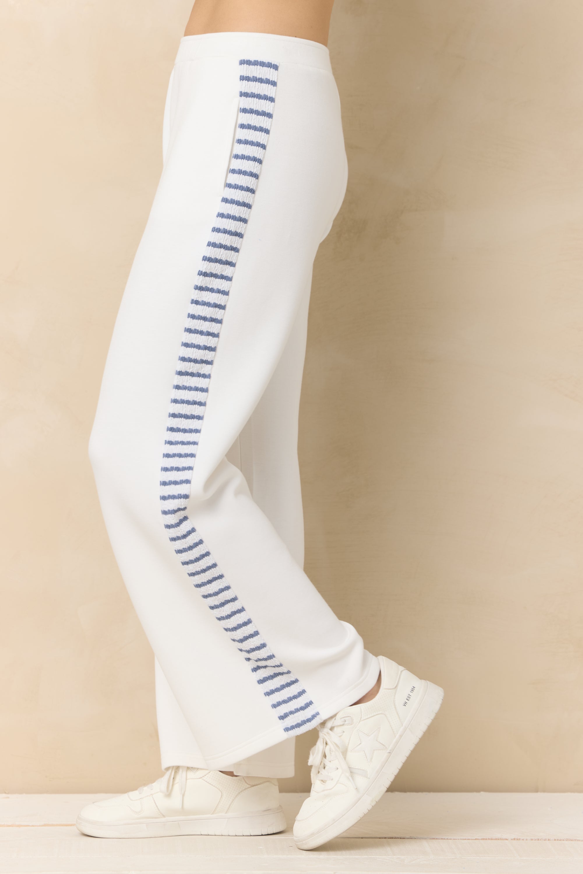 Wide Leg Pant with Striped Side