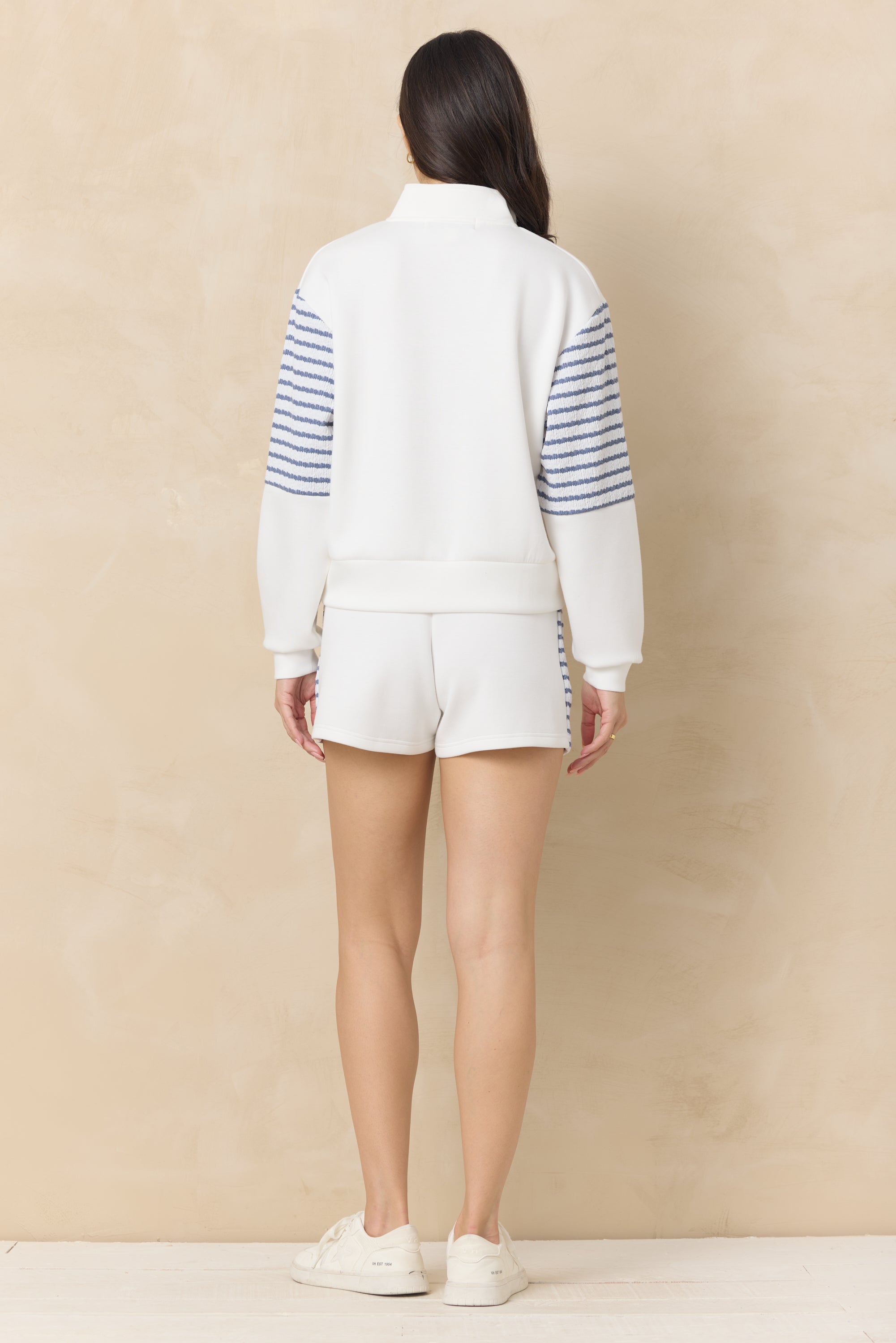 Cloud Shorts with Striped Side