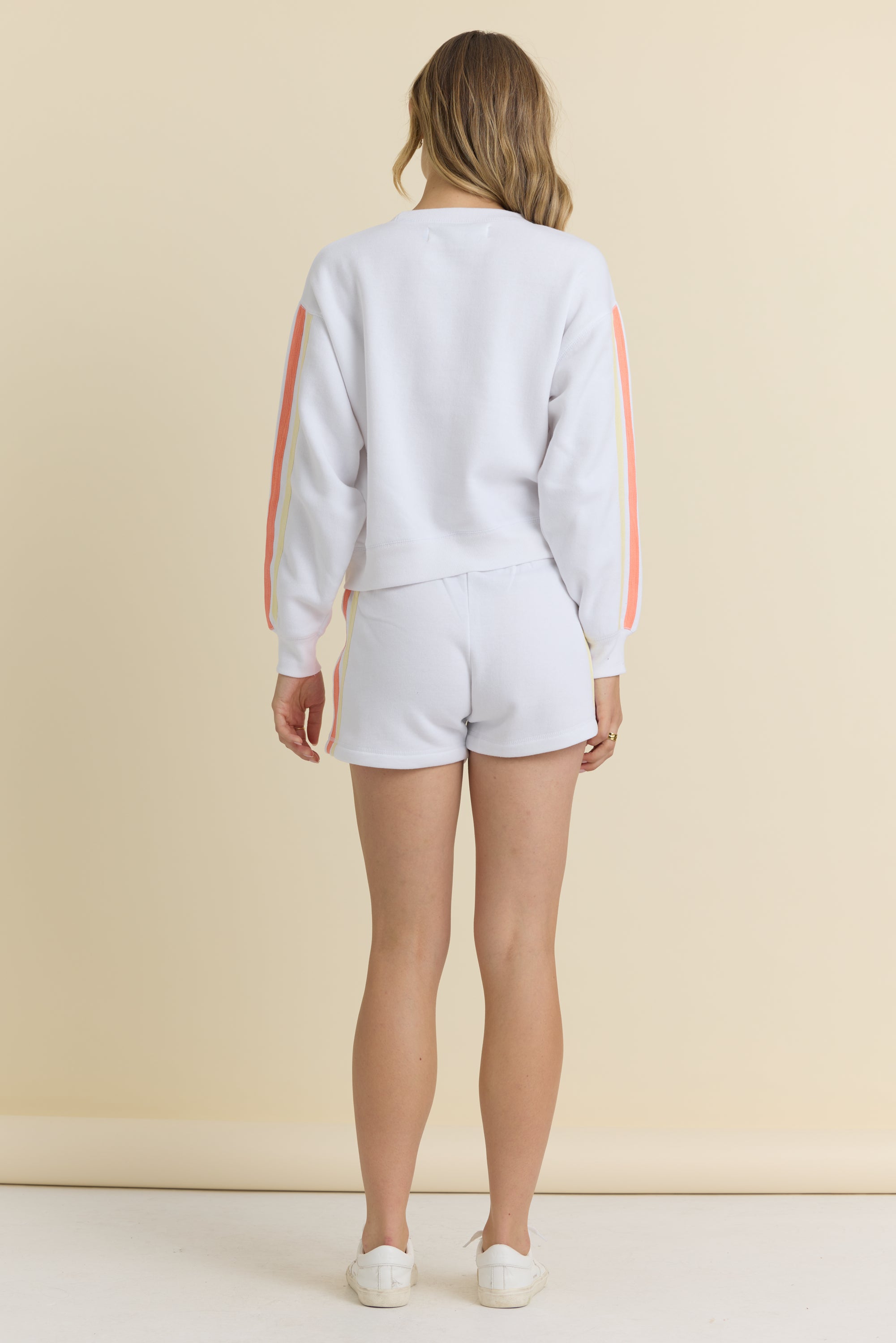 Stripe Twill Tape Fleece Crew