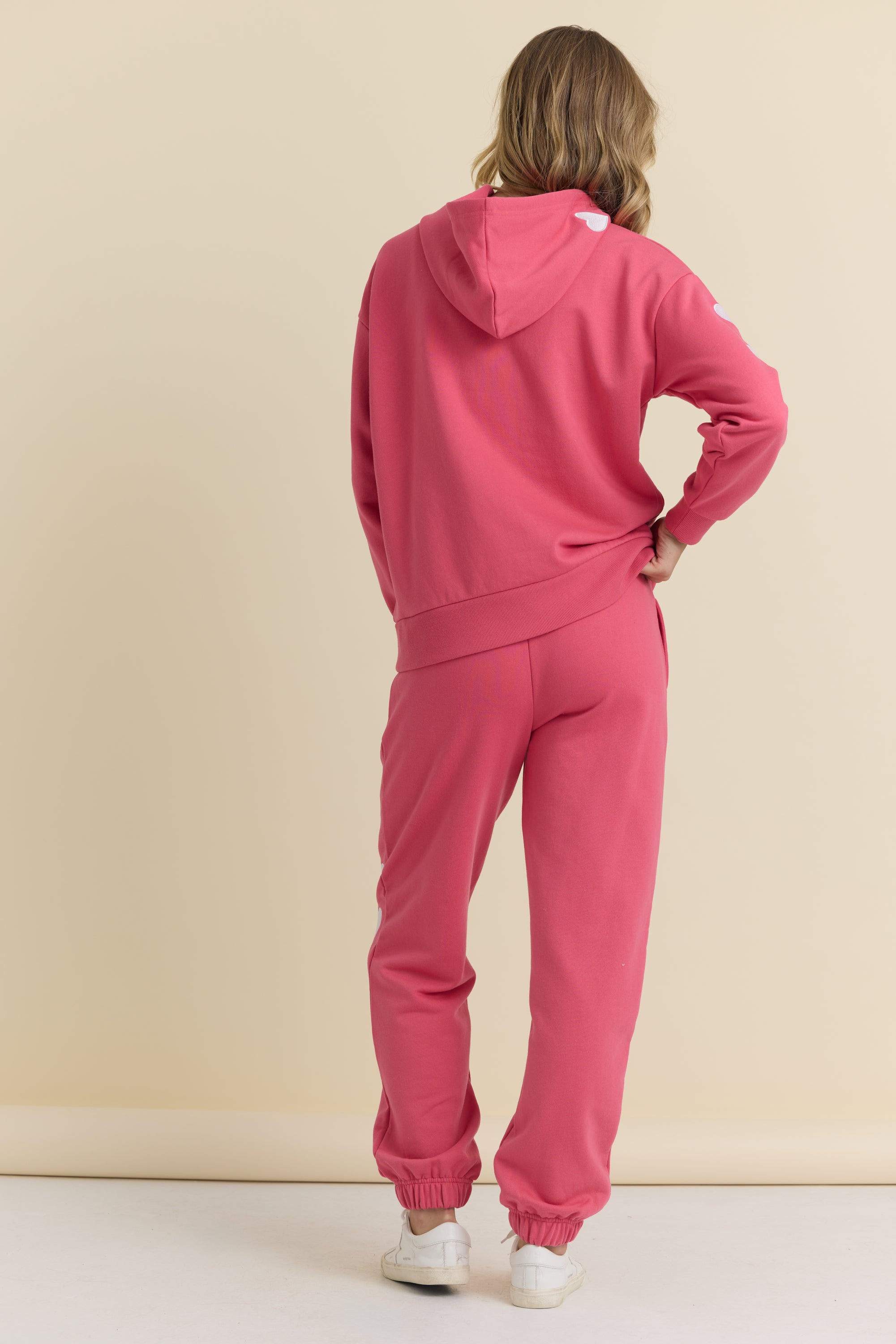 Heart Embroidered French Terry Joggers