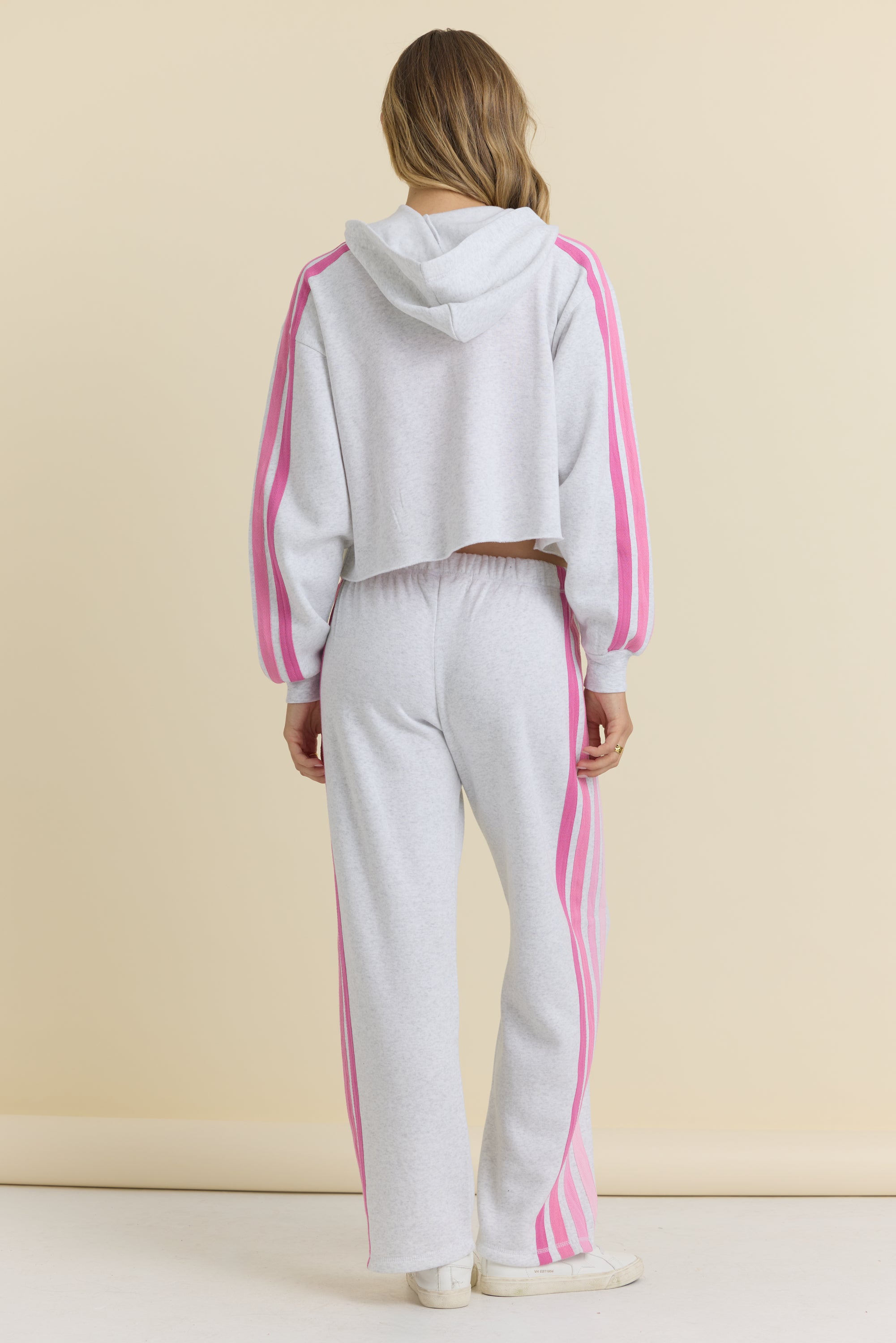 Stripe Twill Tape Fleece Zip Up