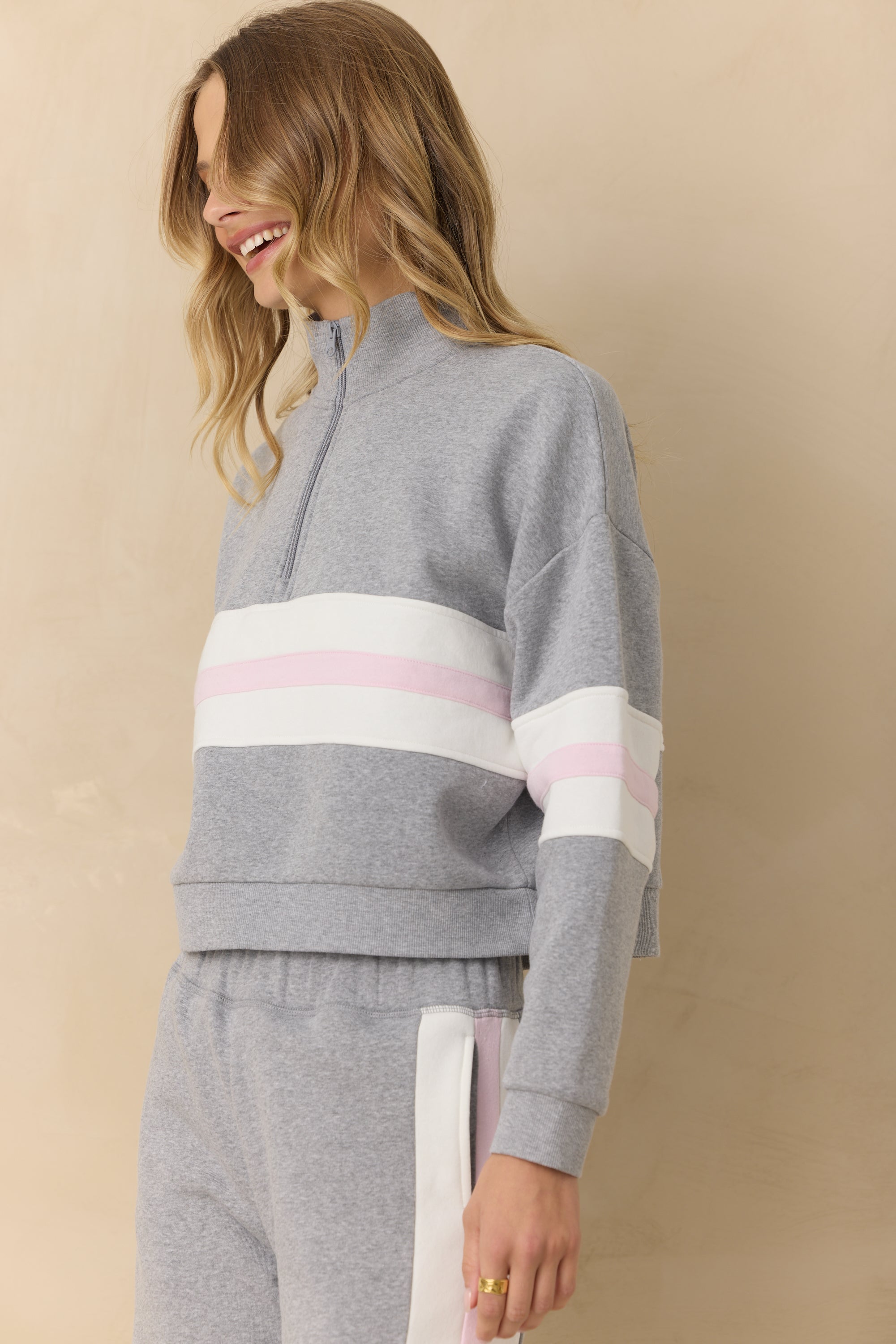 Vintage Fleece Colorblock Quarter Zip