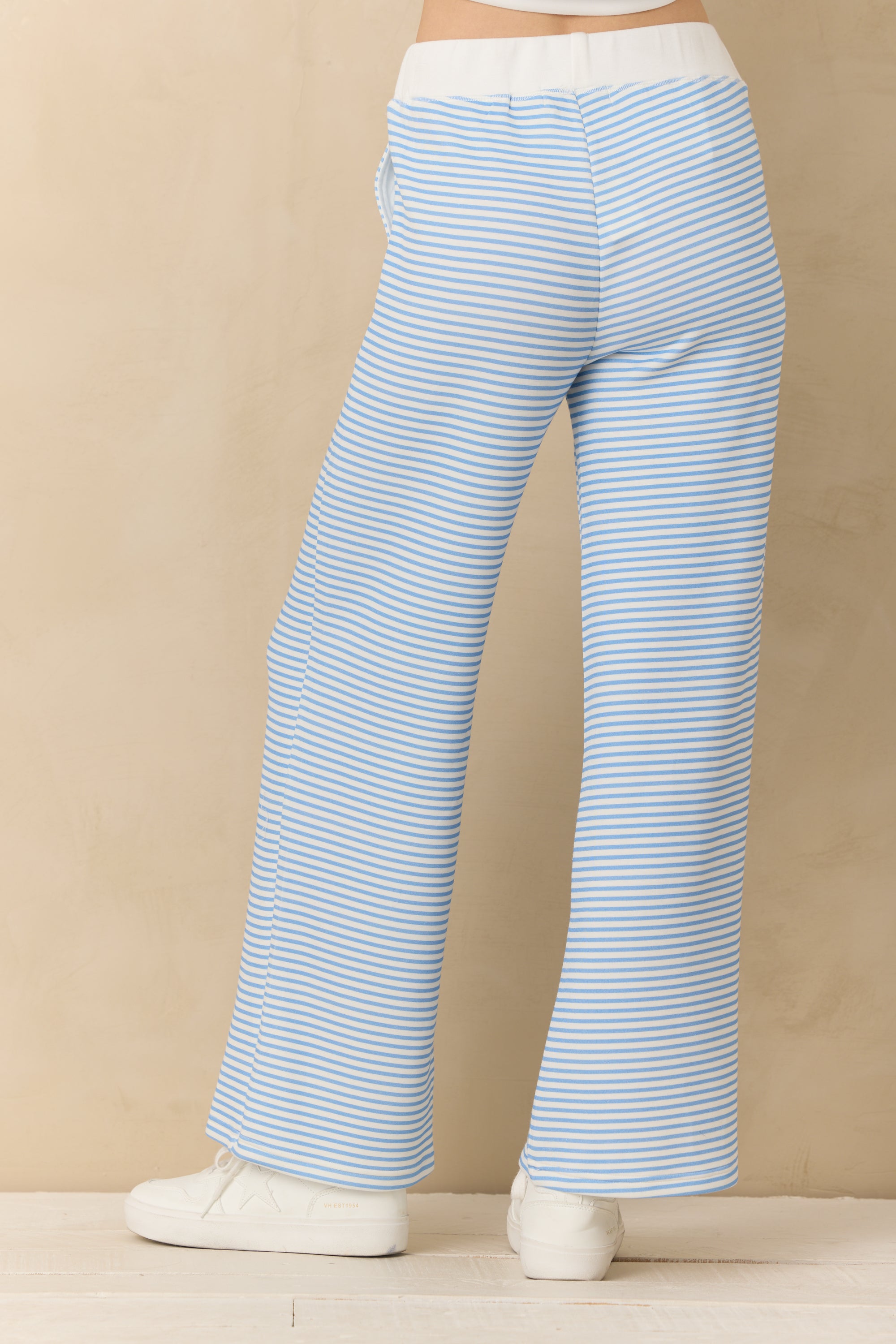 Striped Cloud Fleece Wide Leg Pant