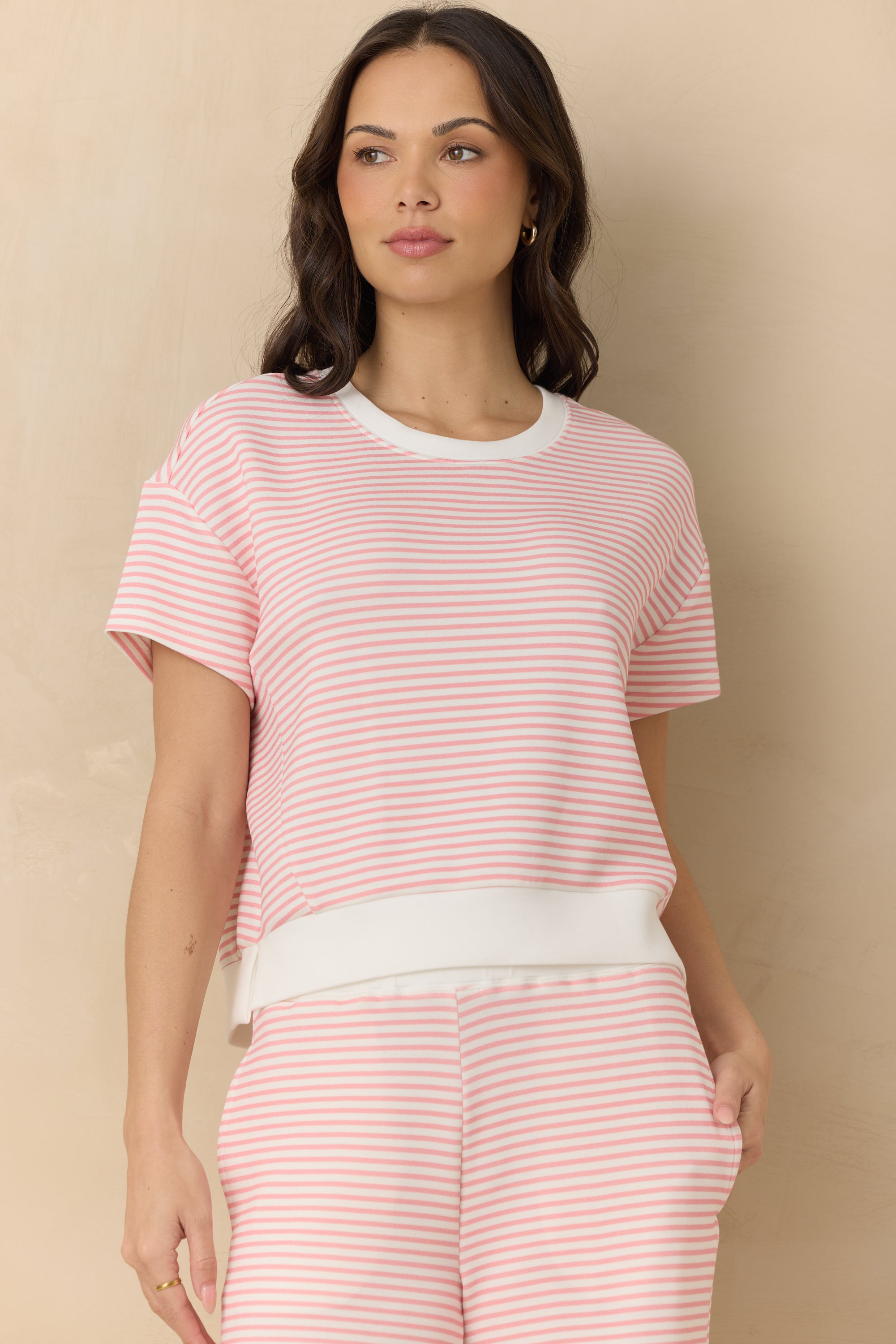 Striped Cloud Fleece Tee