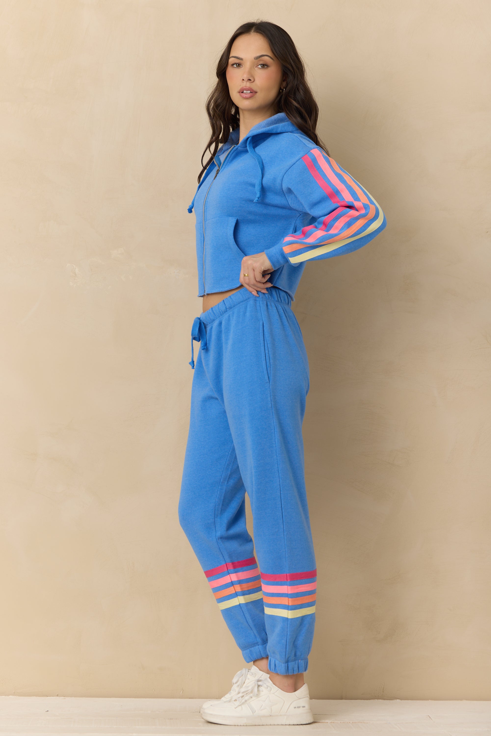 Stripe Heather Fleece Zip-Up