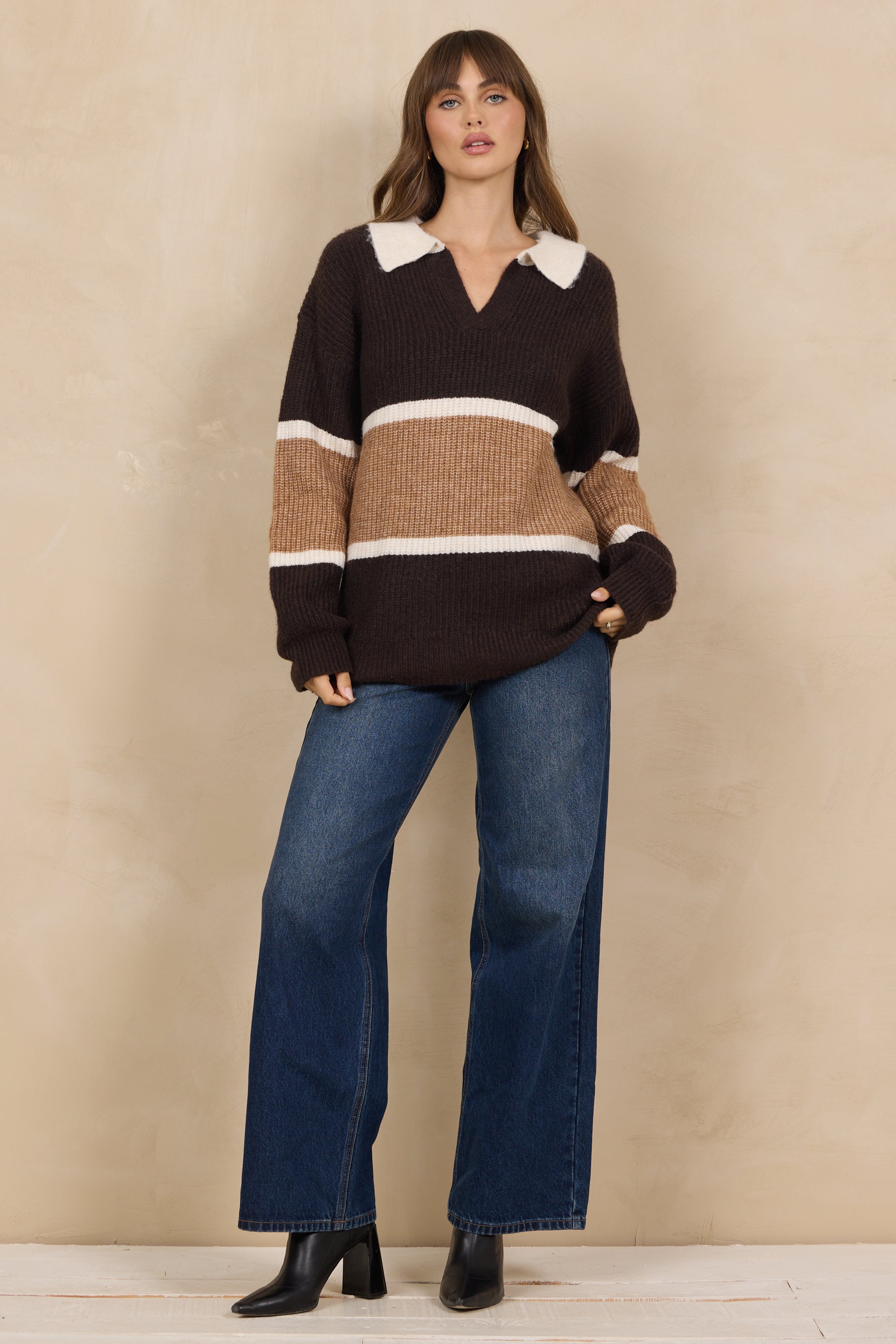 Buffalo Stripe Collar Sweater