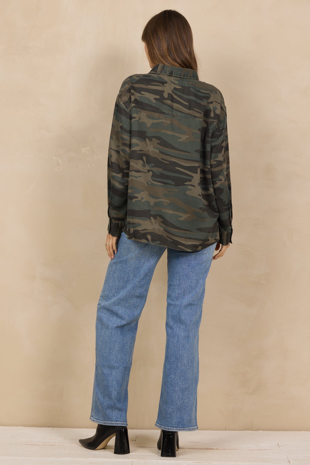 Printed Tencel Quarter Zip Top Tops from Vintage Havana, view 4