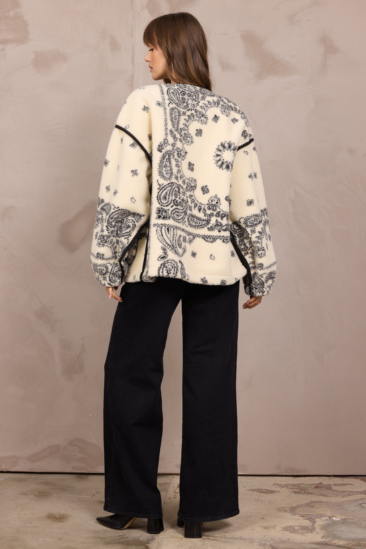 PRINTED SHERPA JACKET