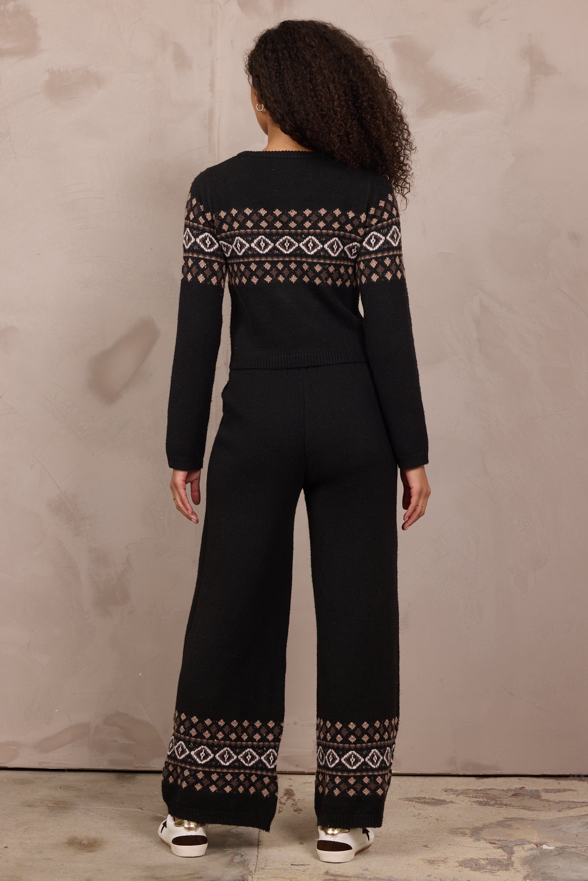 Fair Isle 2-Piece Set in Black