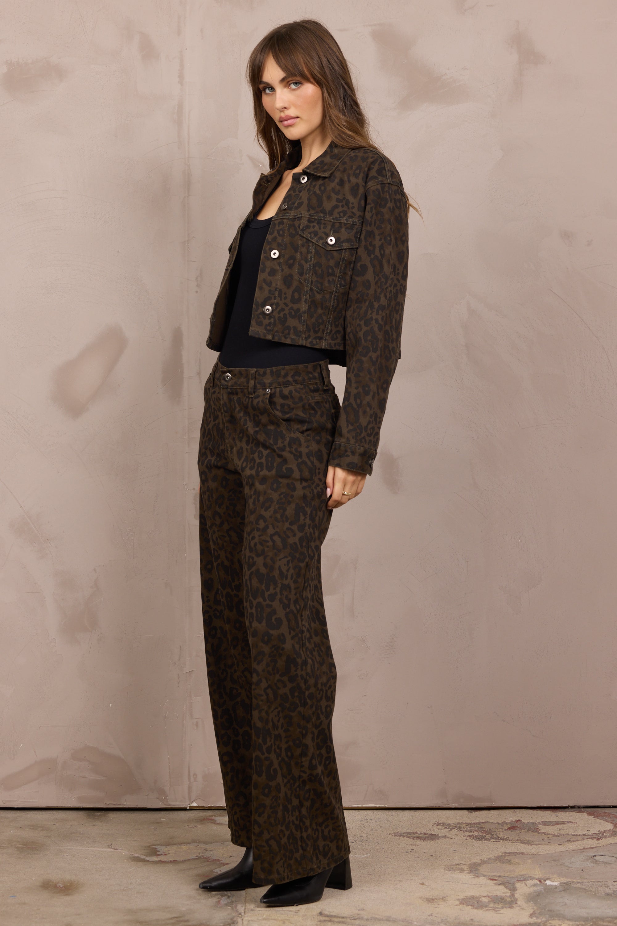 Stretch Denim Crop Jacket