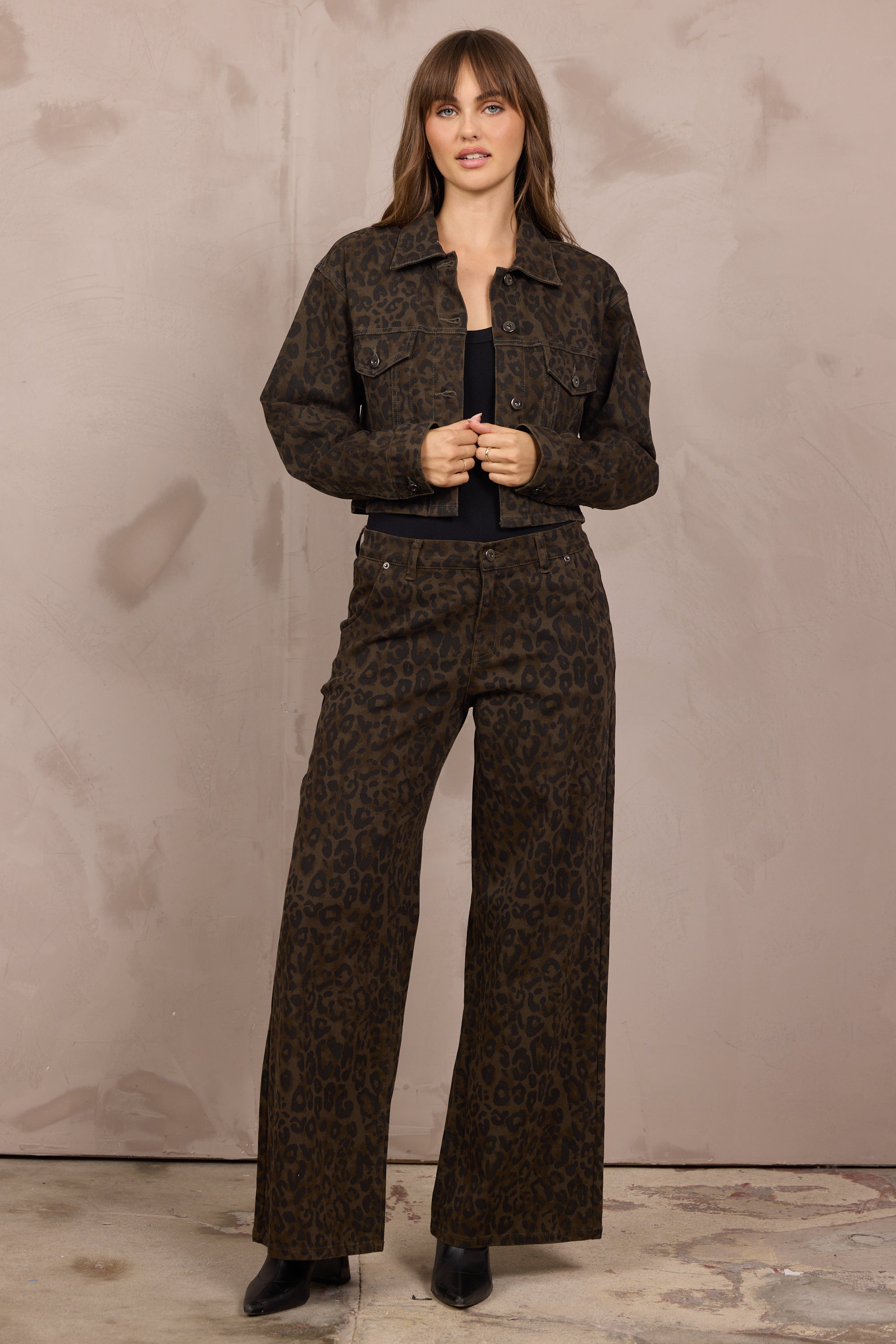 Stretch Denim Crop Jacket