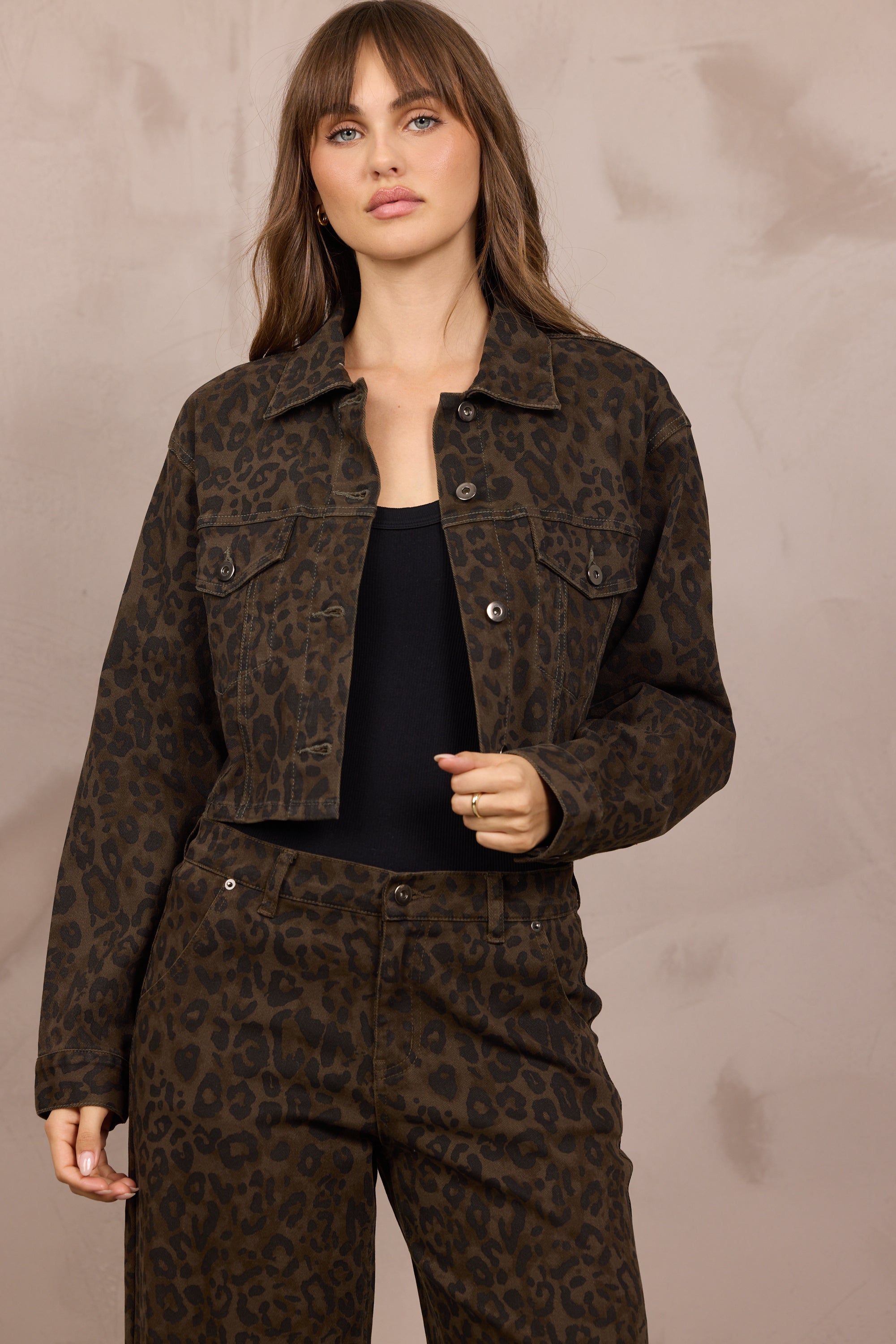 Stretch Denim Crop Jacket