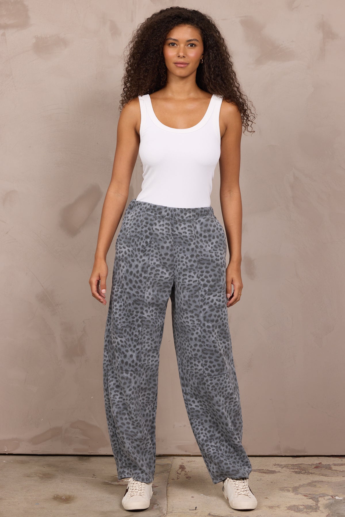 Printed Fleece Barrel Sweatpant