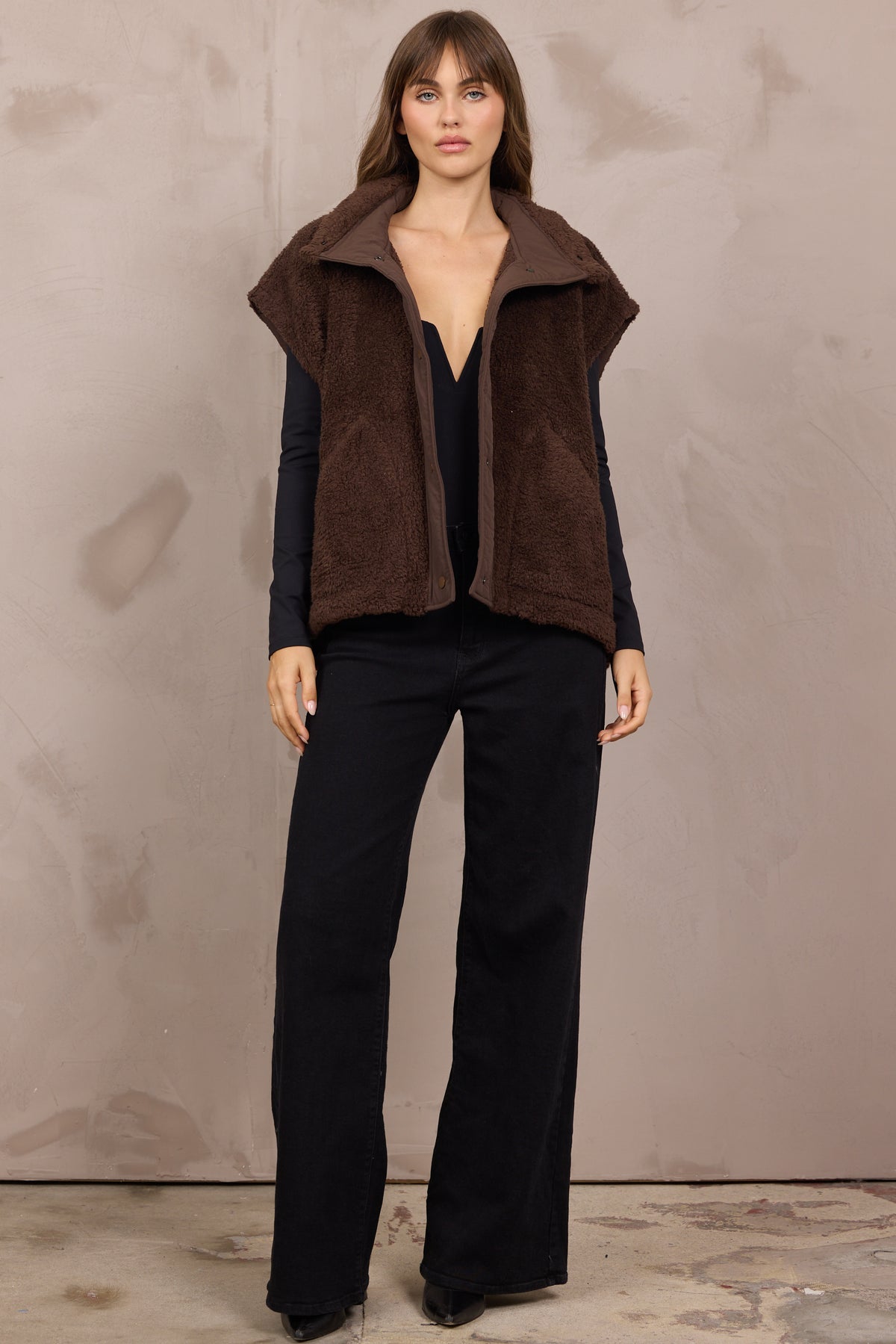 Brown Shearling Vest