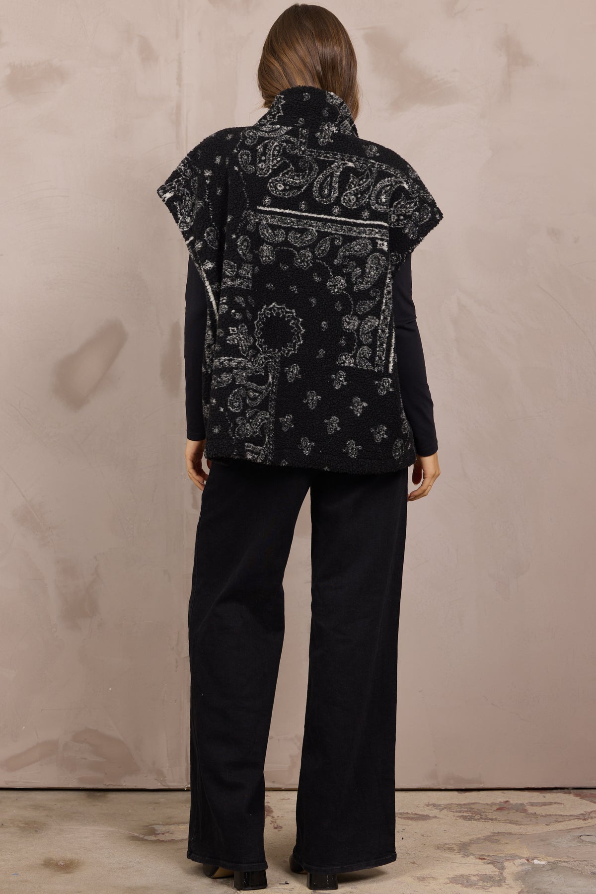 Printed Sherpa Vest