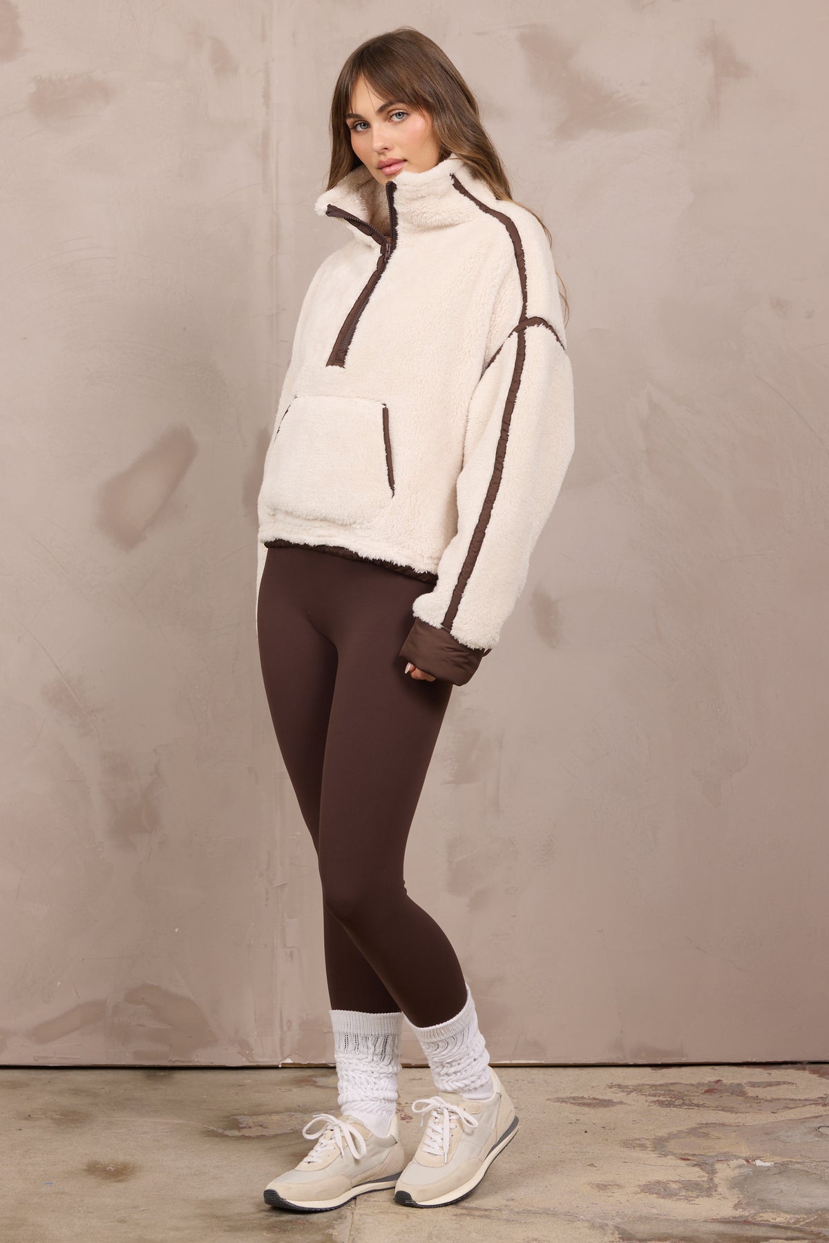 Sherpa Quarter Zip w/ Contrast Binding