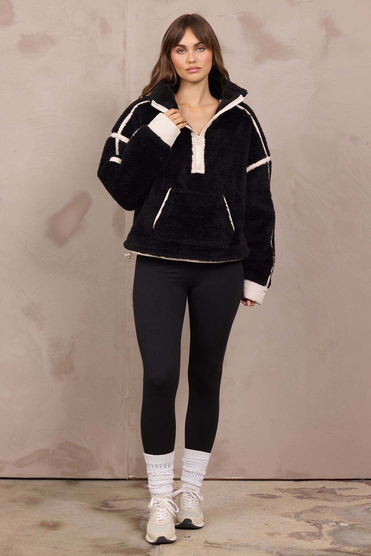 Sherpa Quarter Zip w/ Contrast Binding