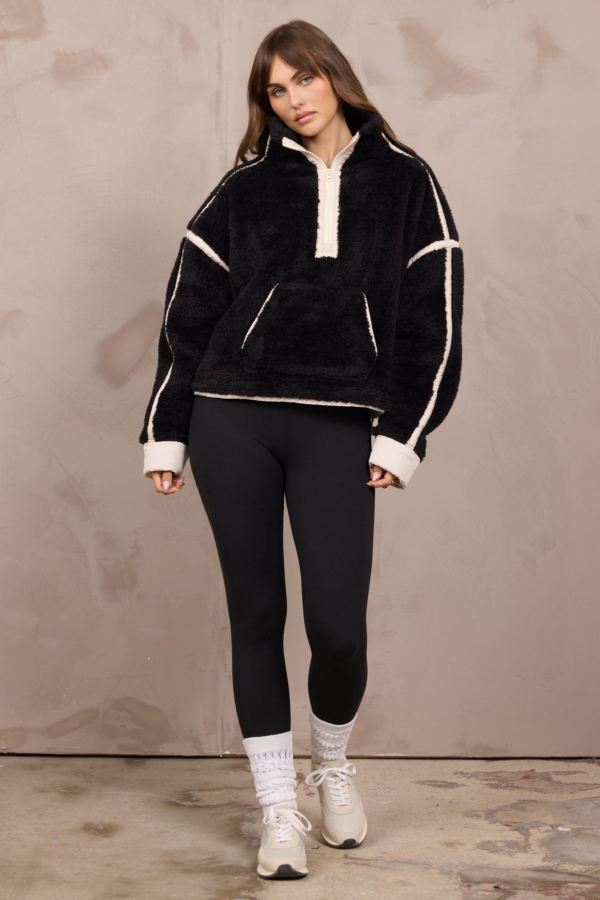 Sherpa Quarter Zip w/ Contrast Binding