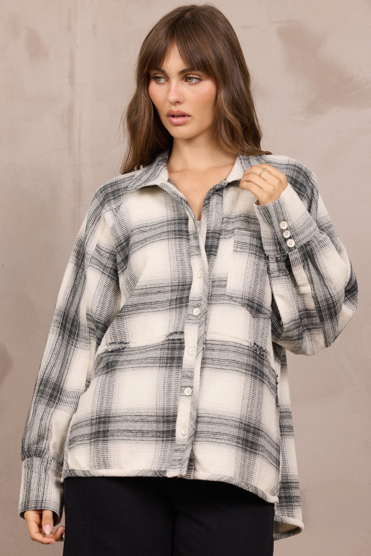 Waffle Button Up