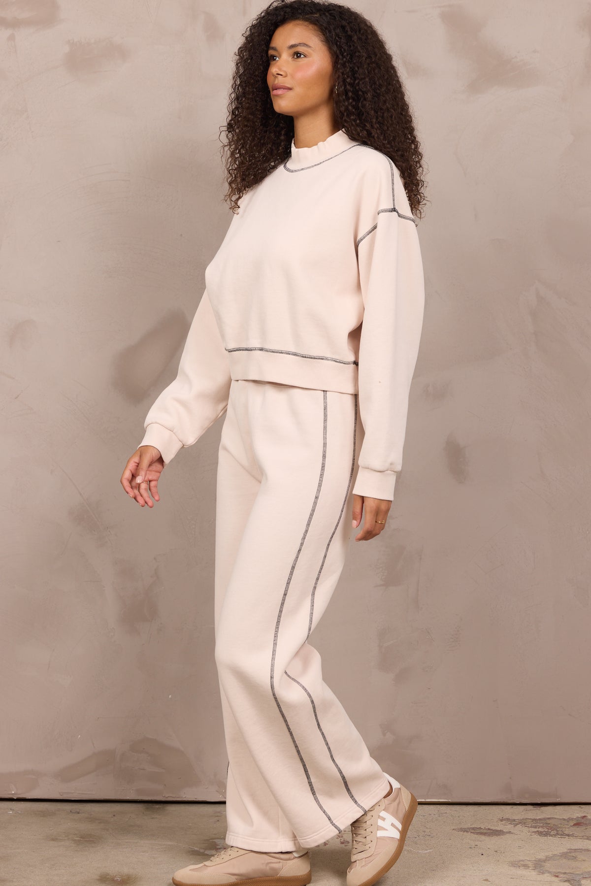 Garment Dye Mockneck w/ Contrast Stitching