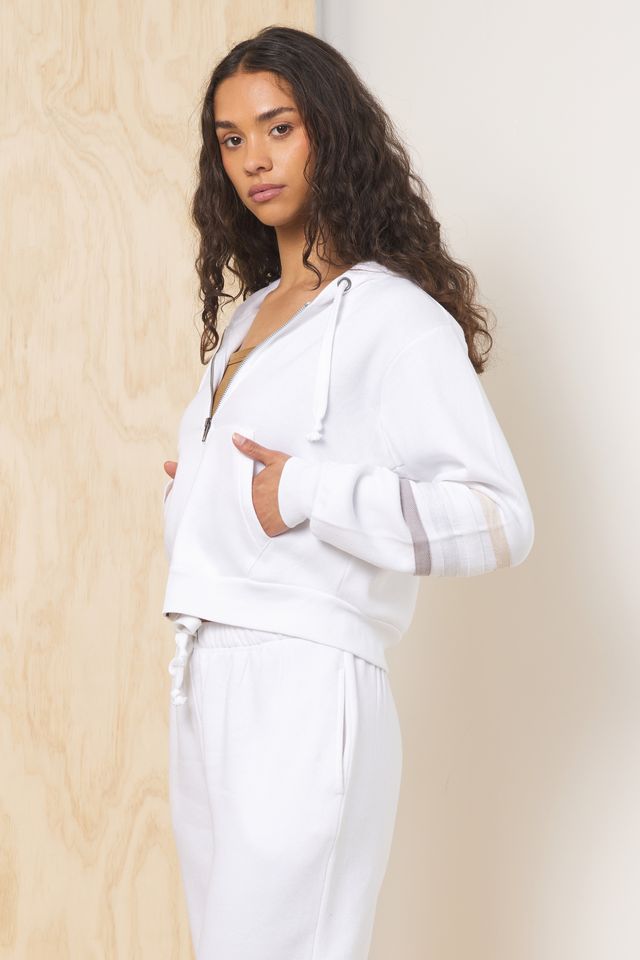 Stripe Burnout Fleece Zip-Up