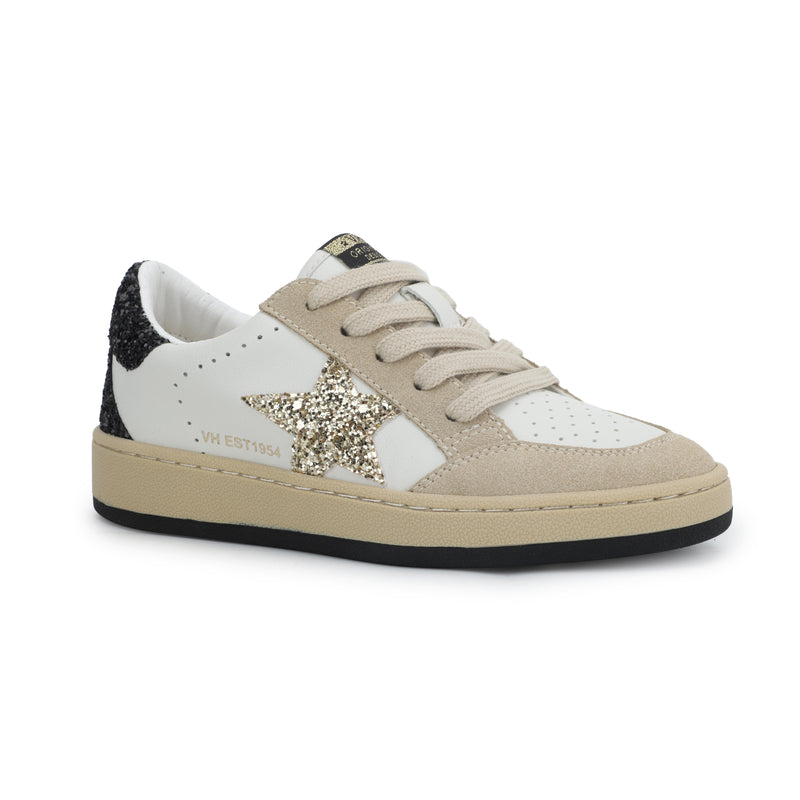 KIDS ARIELLA - WHITE/ TAUPE GLITTER