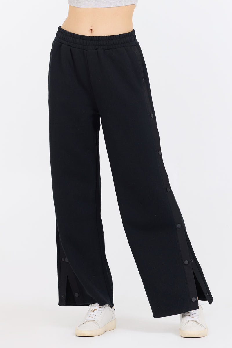 Black Brushed Snap Pant