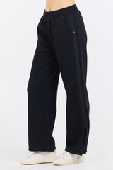 Black Brushed Snap Pant