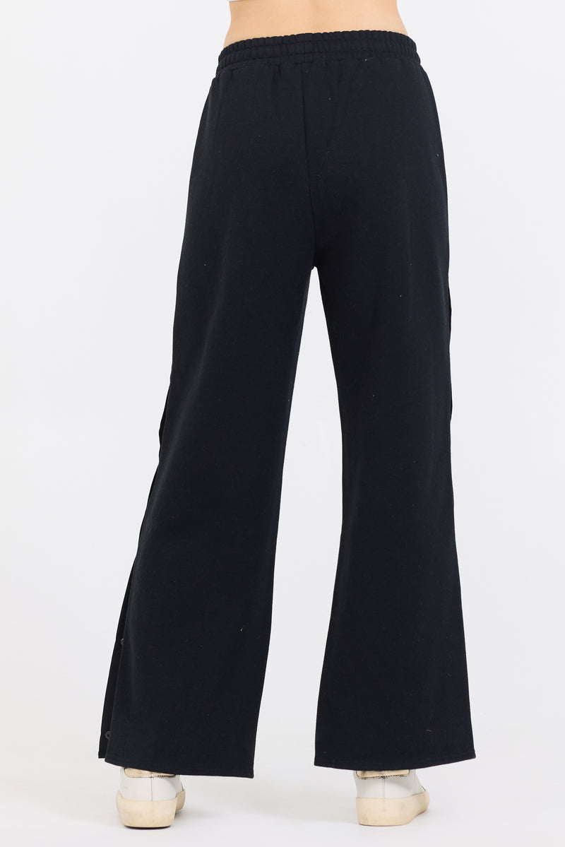 Black Brushed Snap Pant