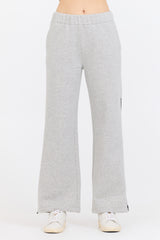 Pure Grey Contrast Black Zipper Flare Pant