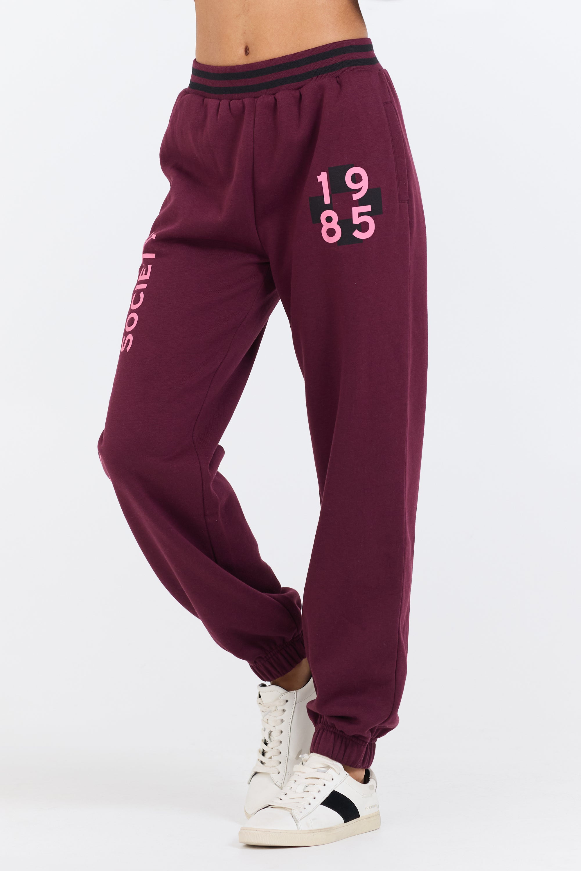 Cabernet W/ Rose Printed Heavy Surf Wash Jogger