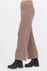 Heather Brown Waffle Knit Flare Pant