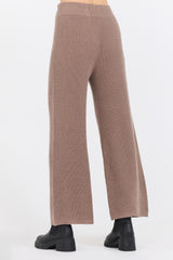 Heather Brown Waffle Knit Flare Pant