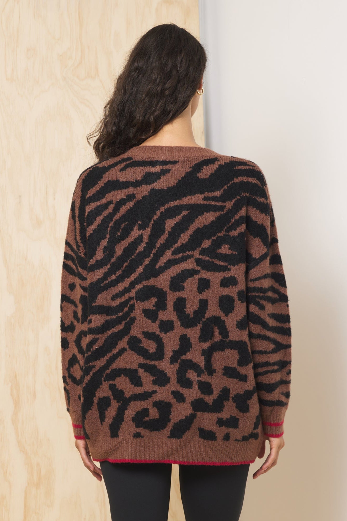 V Neck Jacquard Sweater