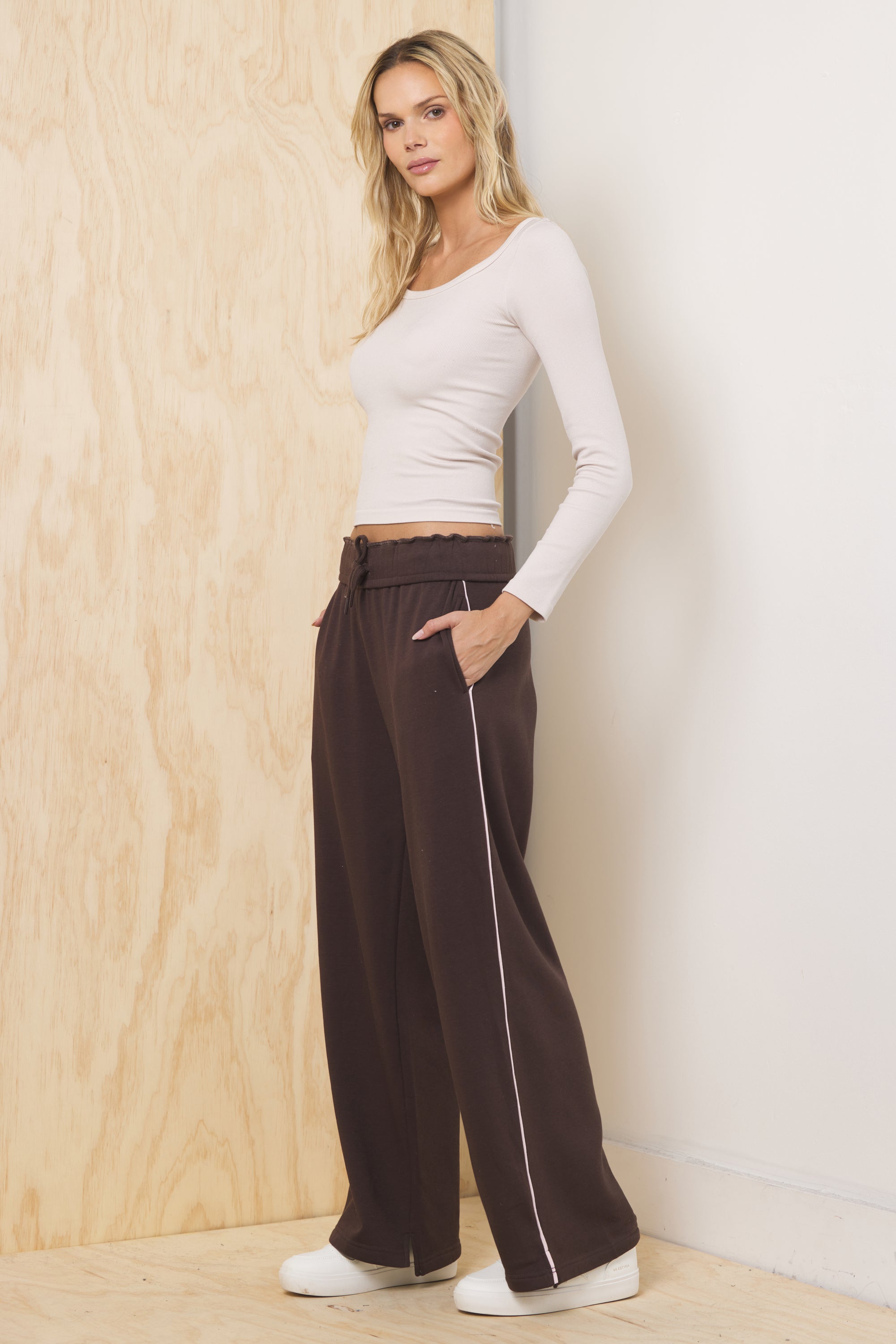 Teddy Fleece Wide Leg Pant